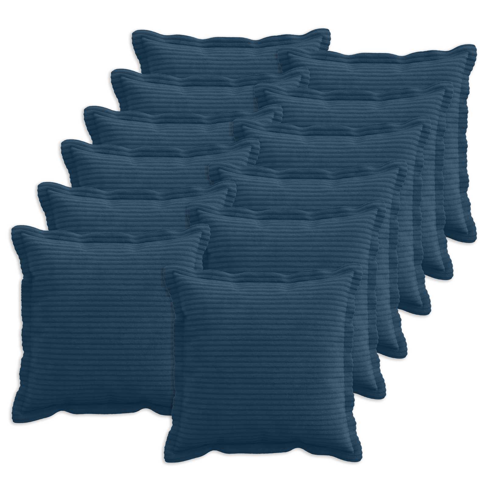 Kussensloop 12 st HOUTEN Marineblauw 45 x 45 cm corduroy image 1