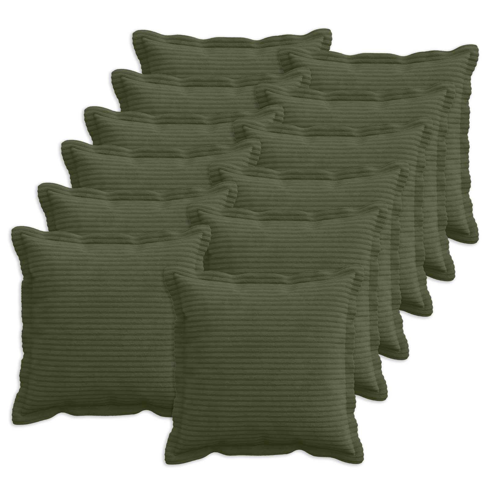 Kussensloop 12 st HOUTEN Groen 45 x 45 cm corduroy image 1