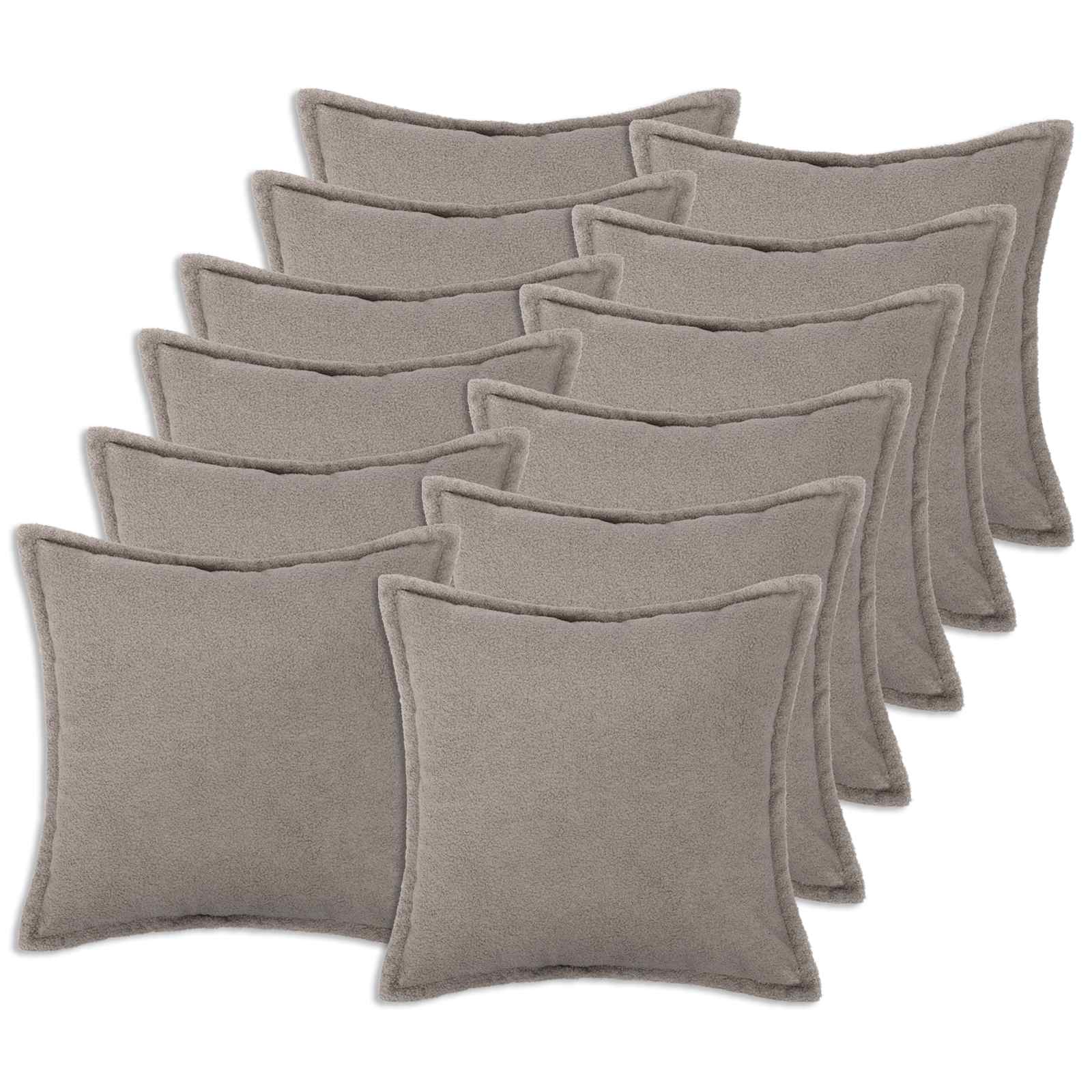 Kussensloop 12 pcs HOUTEN Lichtgrijs 45 x 45 cm Bouclé image 1