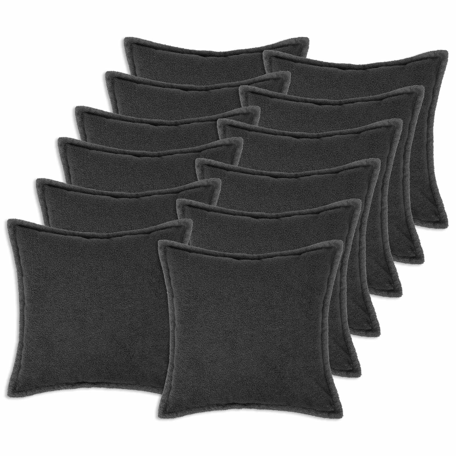 Kussensloop 12 pcs HOUTEN Donkergrijs 45 x 45 cm Bouclé image 1