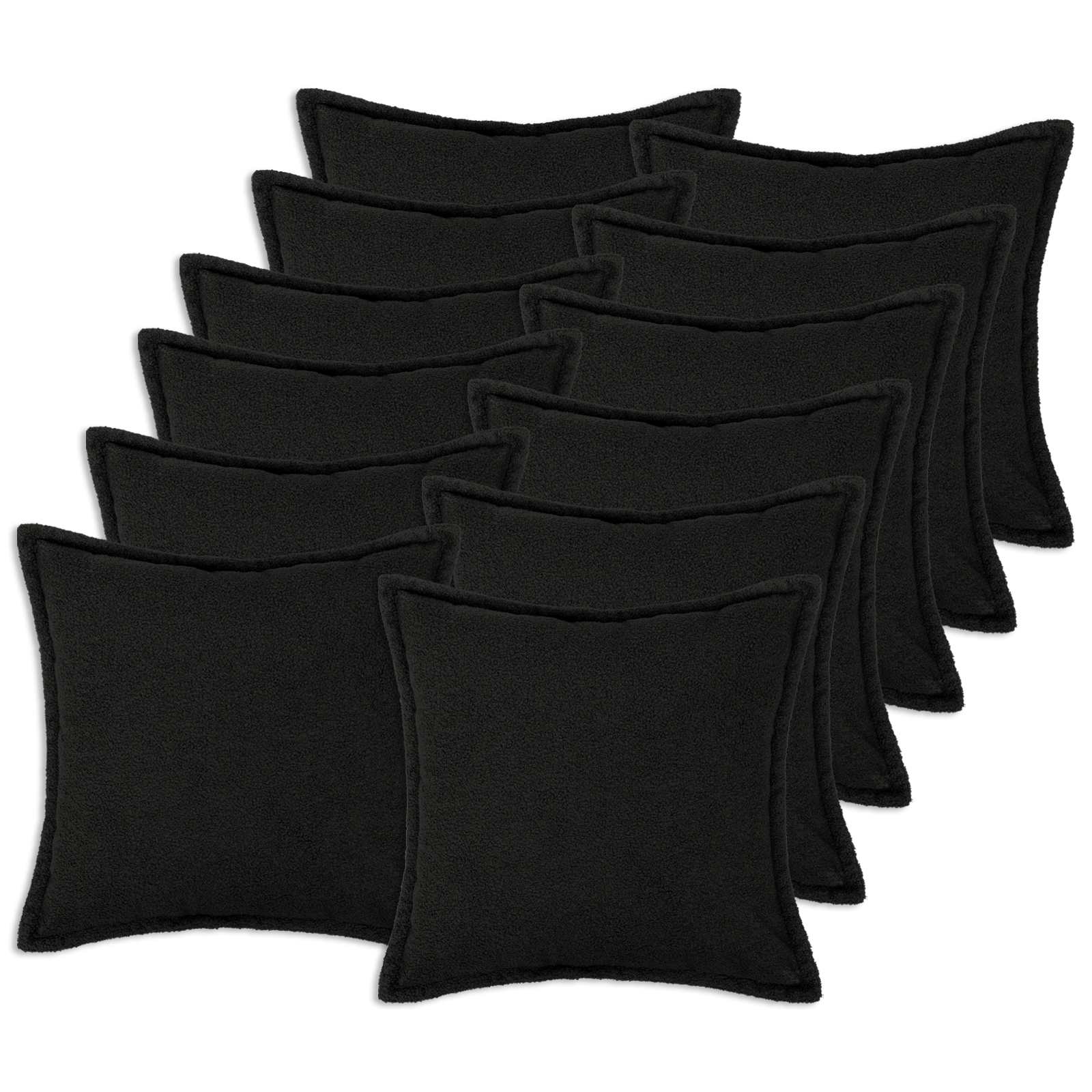 Kussensloop 12 pcs HOUTEN Zwart 45 x 45 cm Bouclé image 1
