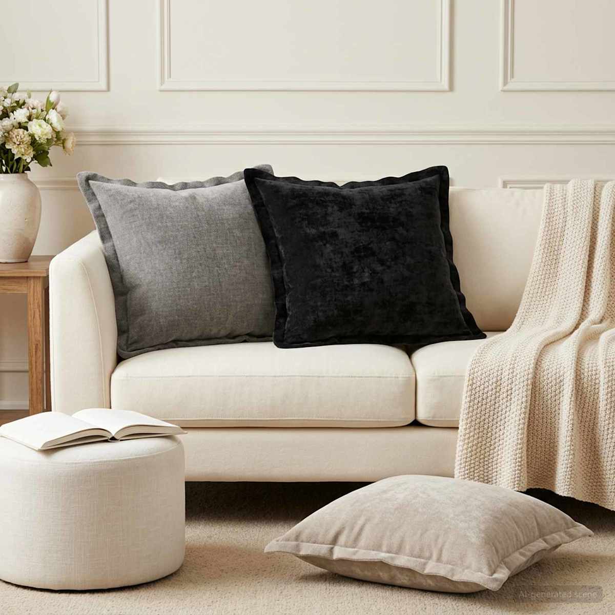 Pude med pude HOUTEN Chenille Stof