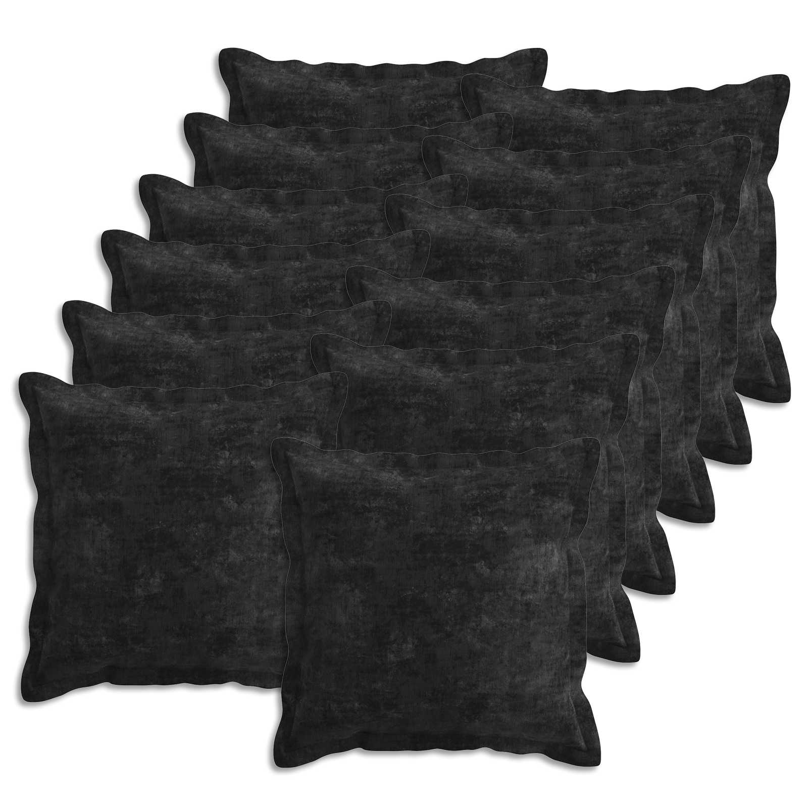 Kussensloop 12 st HOUTEN Antraciet 45 x 45 cm Chenille Stof image 2
