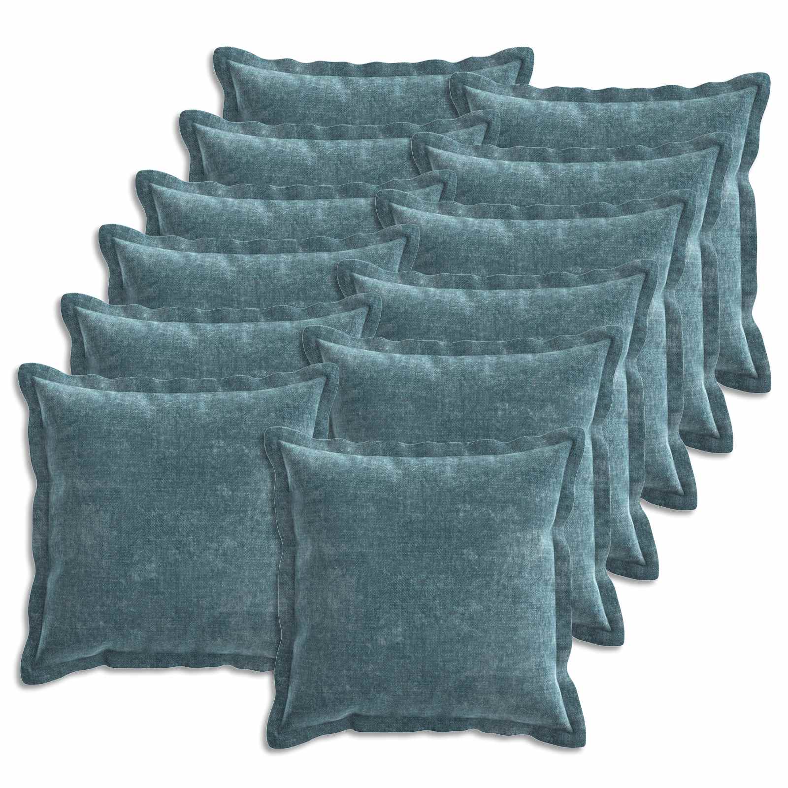 Kussensloop 12 st HOUTEN Blauw 45 x 45 cm Chenille Stof image 1