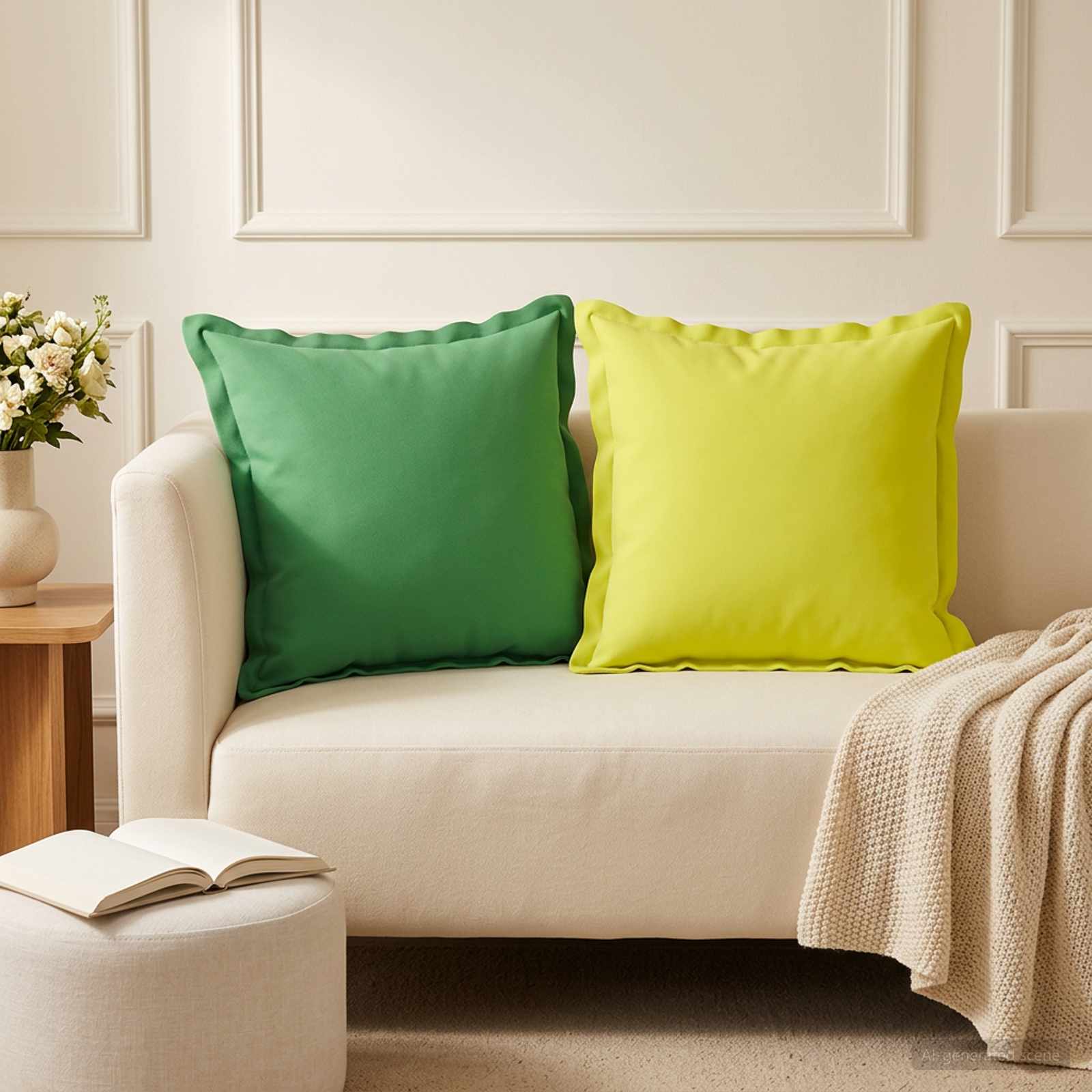 vidaXL Kussensloop 12 st HOUTEN Helder groen 50 x 50 cm Polyester