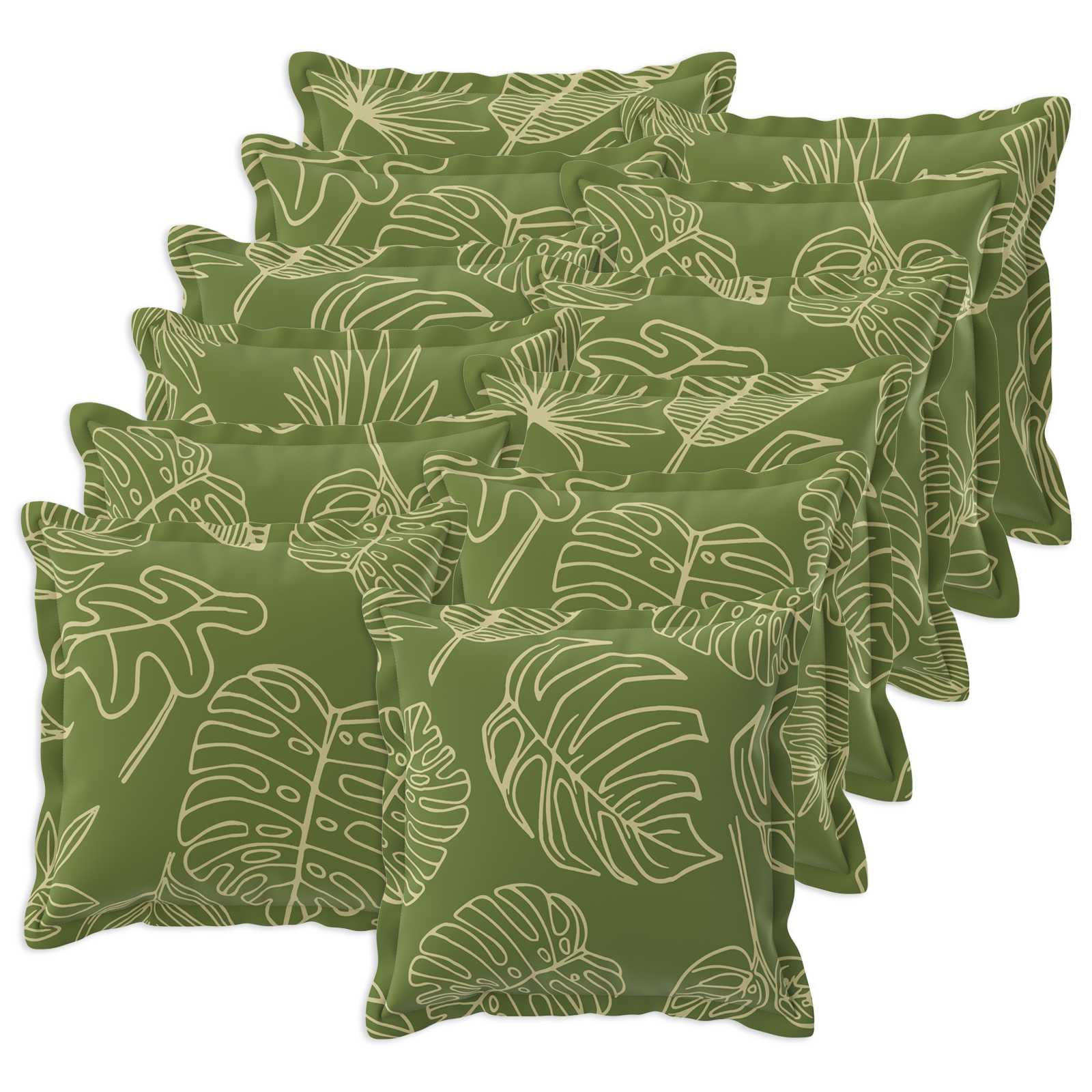 Kussensloop 12 st HOUTEN Bladontwerp 45 x 45 cm Polyester image 2