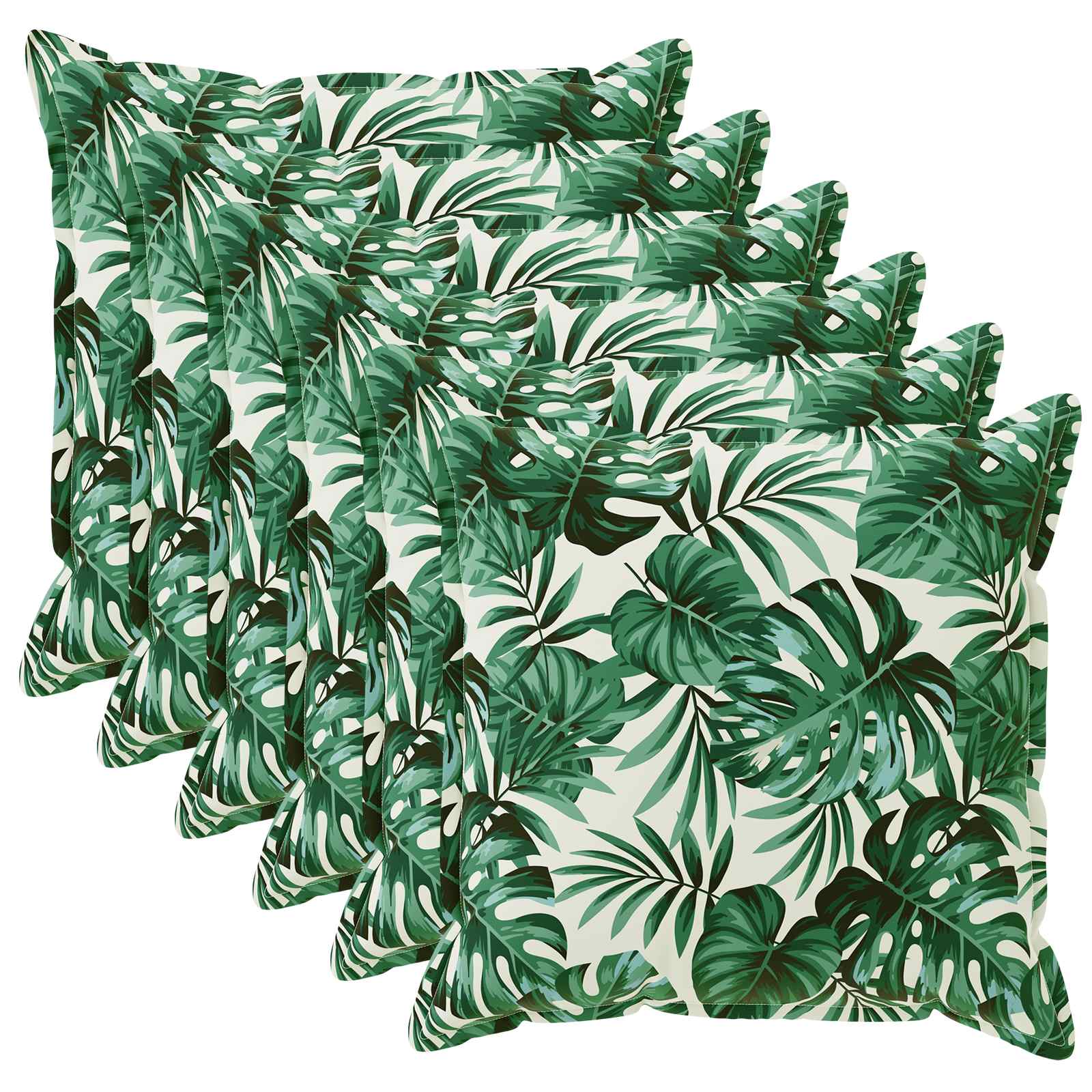 Kussensloop 6 st HOUTEN Bladpatroon 45 x 45 cm Polyester image 1