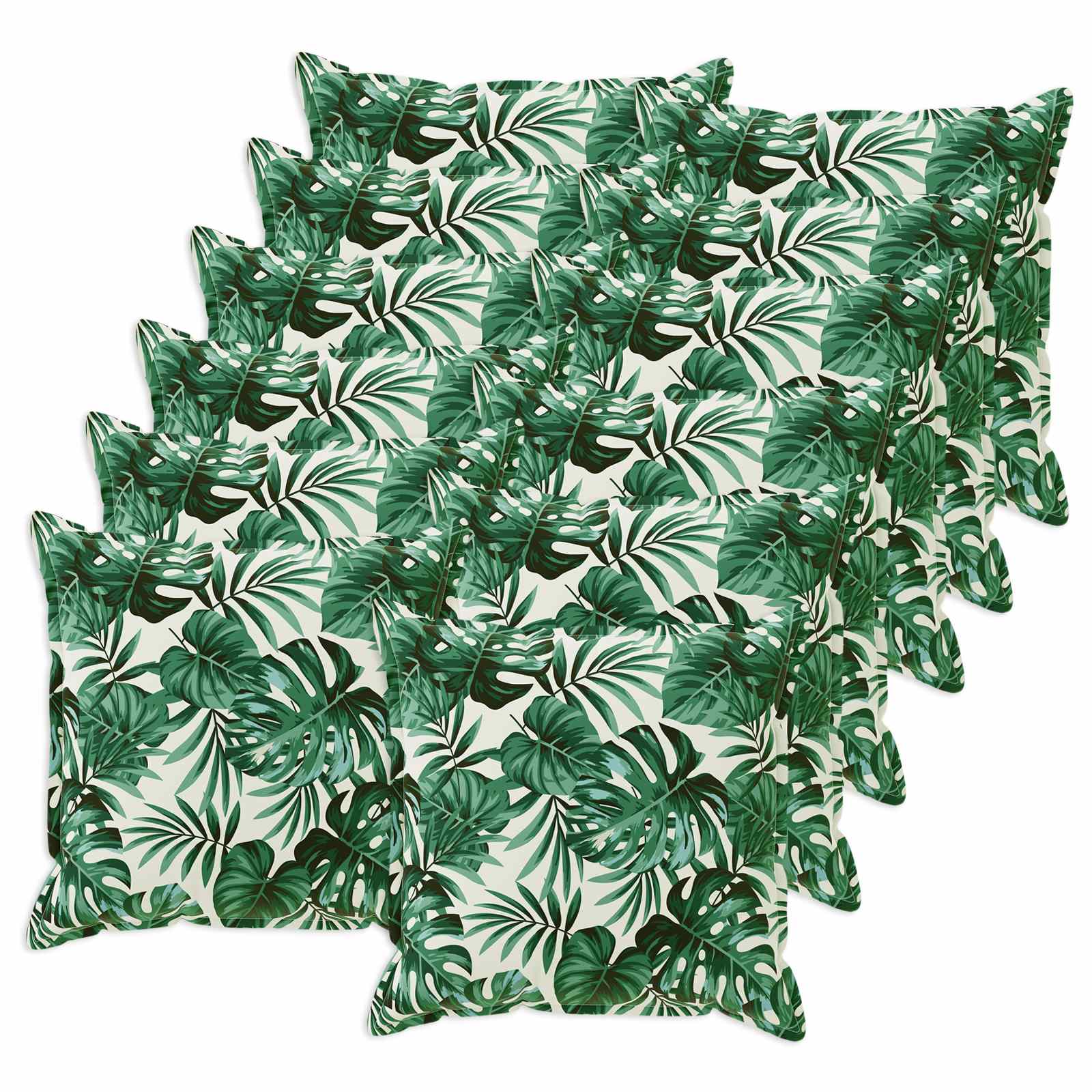 Kussensloop 12 st HOUTEN Bladpatroon 45 x 45 cm Polyester image 1