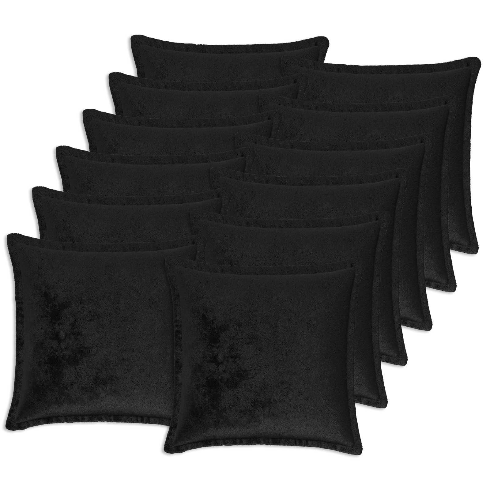 Kussensloop 12 pcs HOUTEN Zwart 45 x 45 cm Flanel image 1
