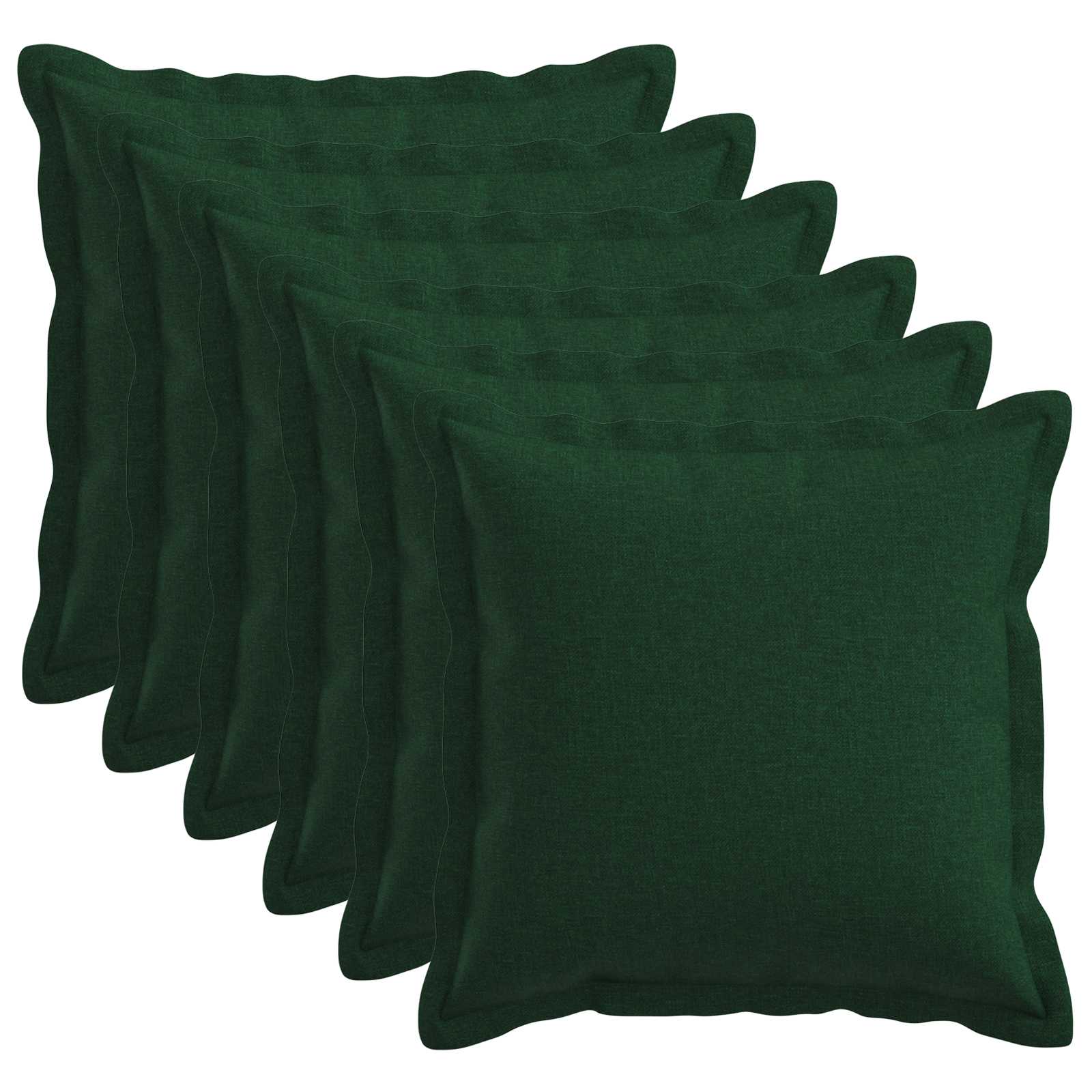 Kussensloop 6 pcs HOUTEN Donkergroen 50 x 50 cm Faux Linnen image 1
