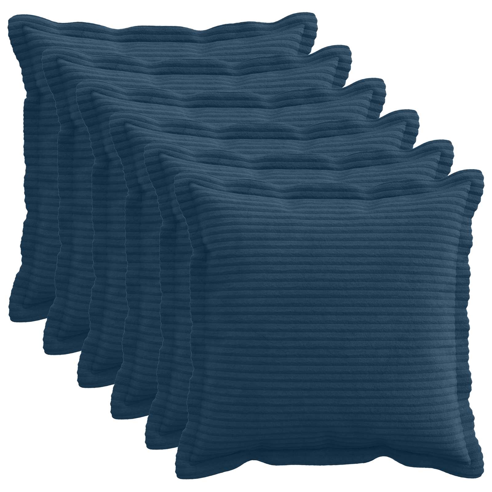 Kussensloop 6 st HOUTEN Marineblauw 50 x 50 cm corduroy image 1