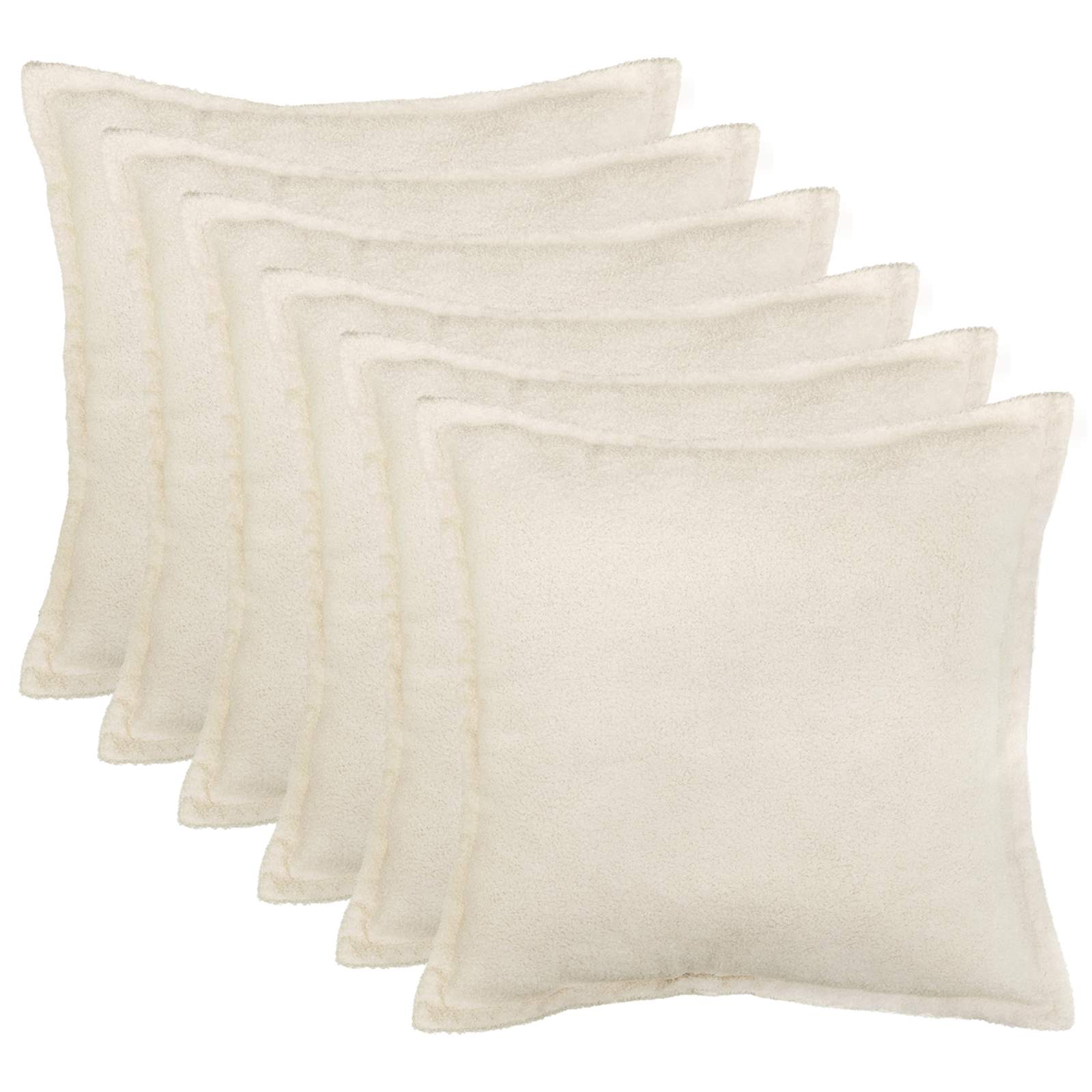 Kussensloop 6 pcs HOUTEN Crèmekleurig 50 x 50 cm Bouclé image 1