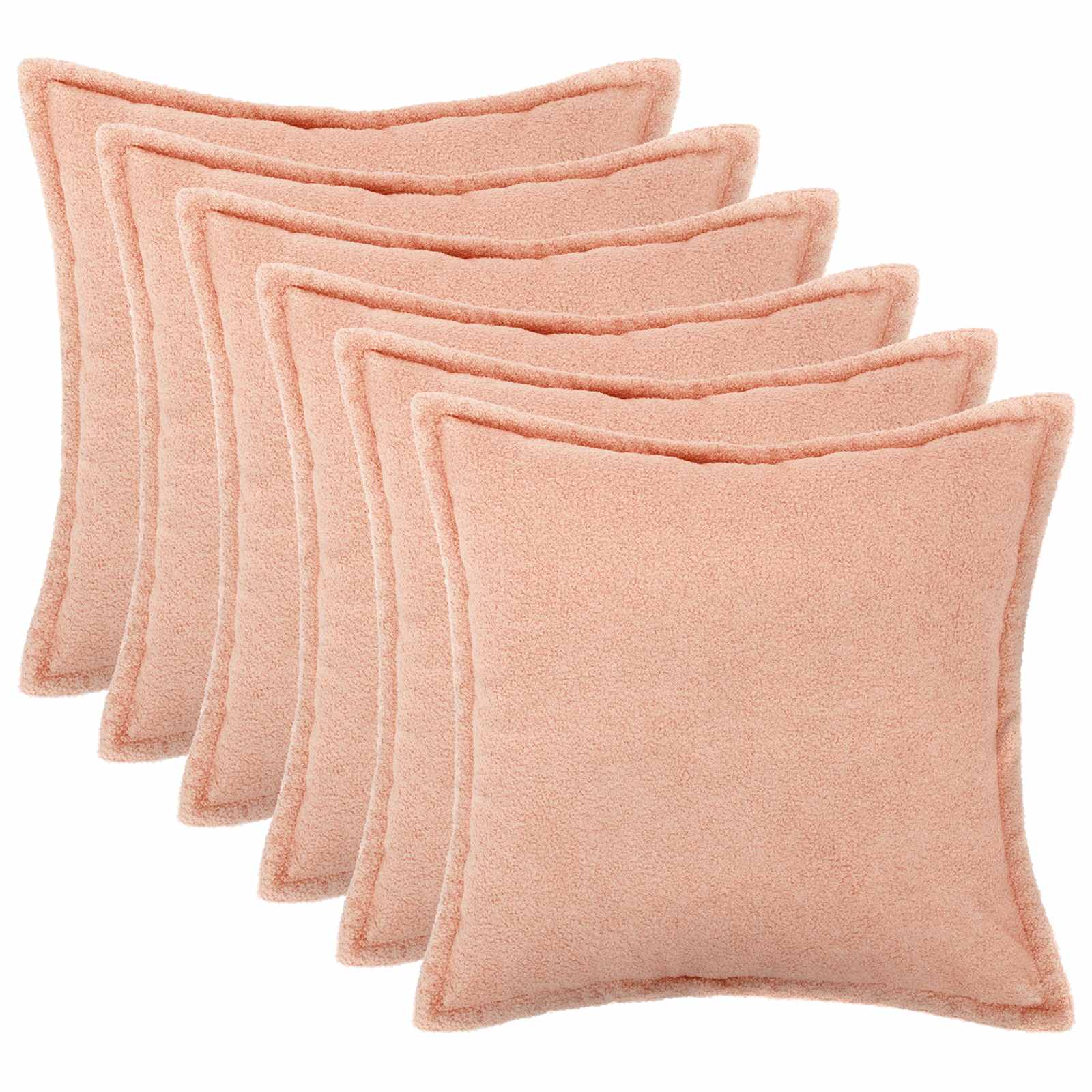 Kussensloop 6 pcs HOUTEN Roze 50 x 50 cm Bouclé image 1