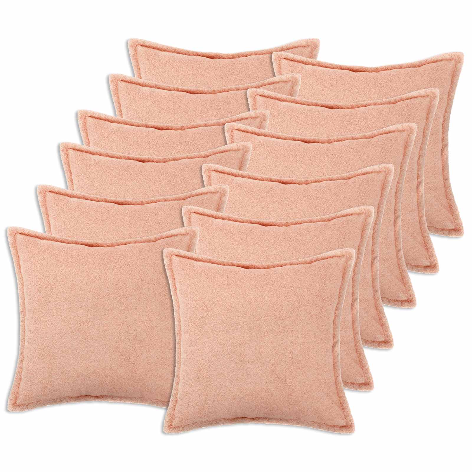 Kussensloop 12 pcs HOUTEN Roze 50 x 50 cm Bouclé image 1