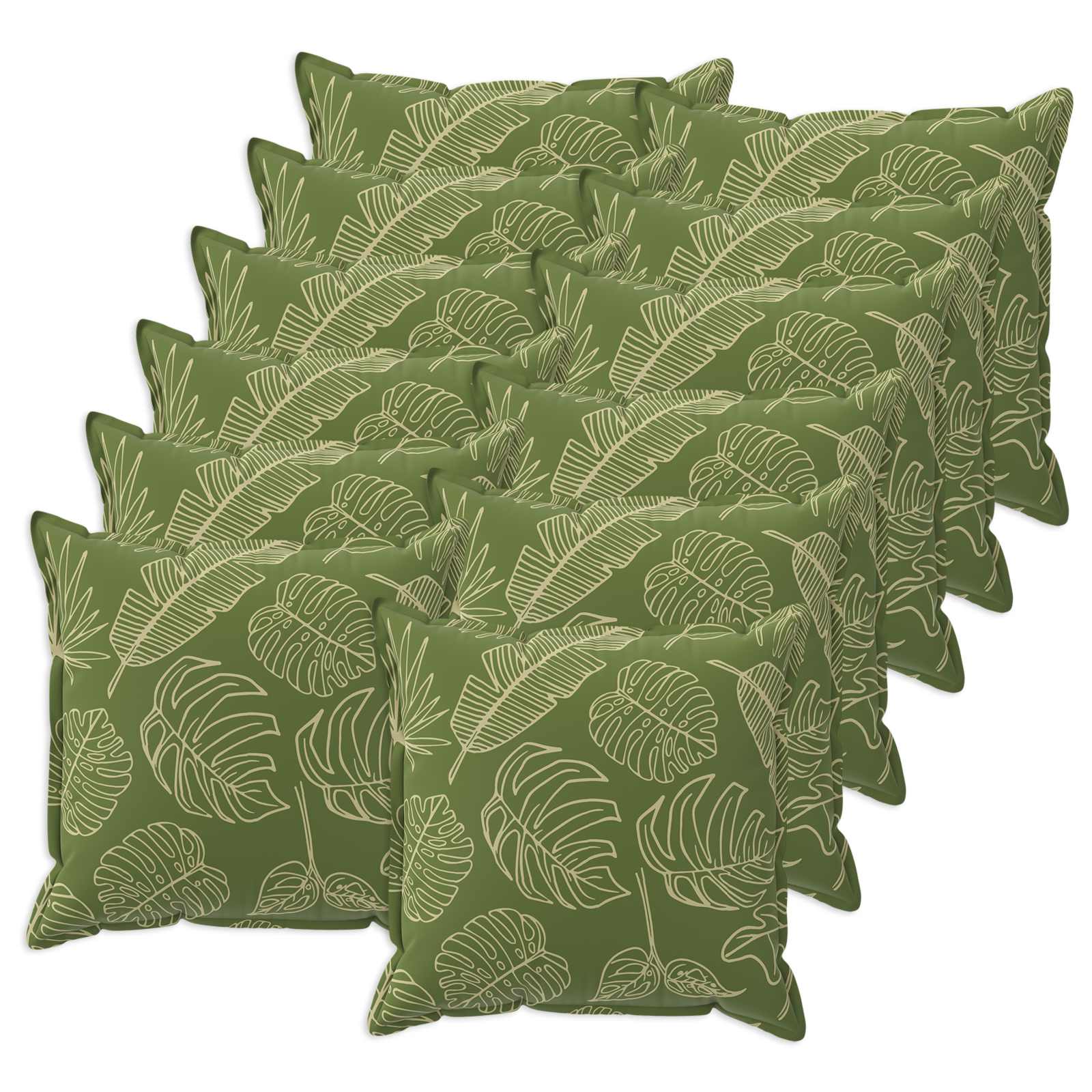 Kussensloop 12 st HOUTEN Bladontwerp 50 x 50 cm Polyester image 1