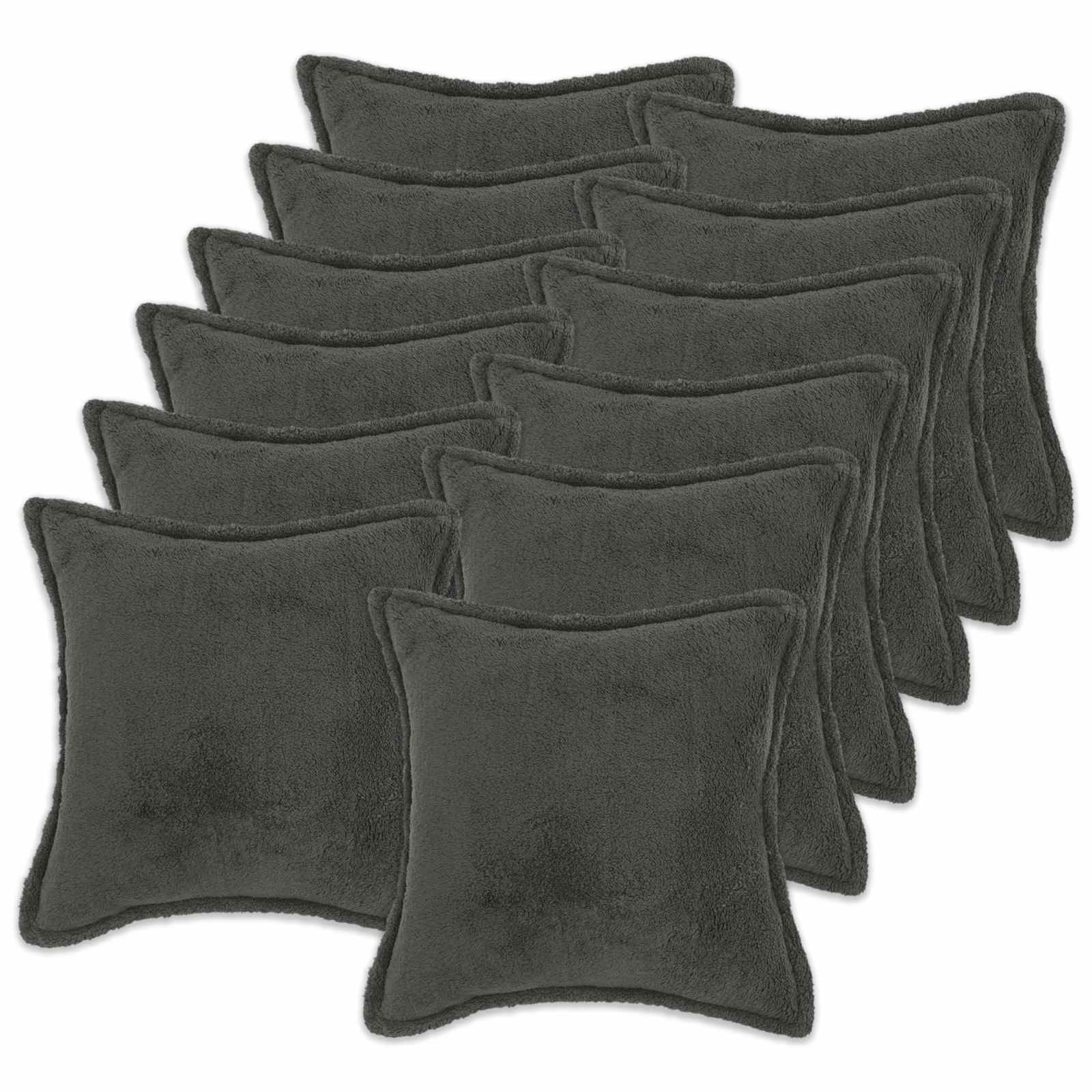 Prevleka za blazino 12 kos HOUTEN Temno siva 50 x 50 cm Bouclé