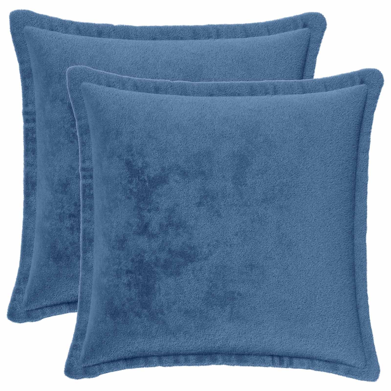 vidaXL Kussensloop 2 st HOUTEN Lichtblauw 50 x 50 cm Flanel blauw, foto 3