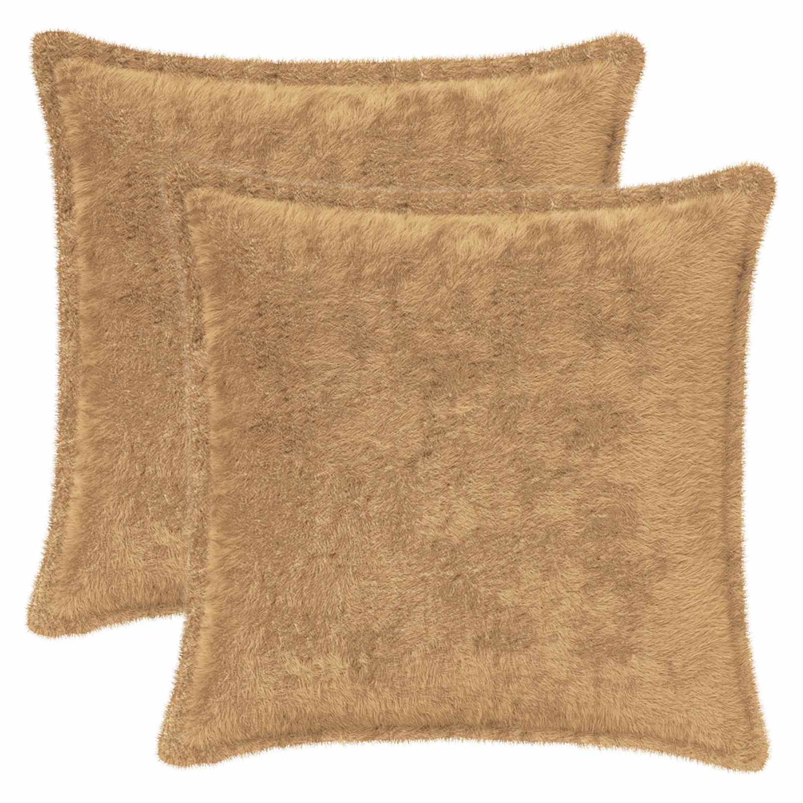 Kussensloop 2 st HOUTEN Taupe 50 x 50 cm Nep Konijnenbont image 1