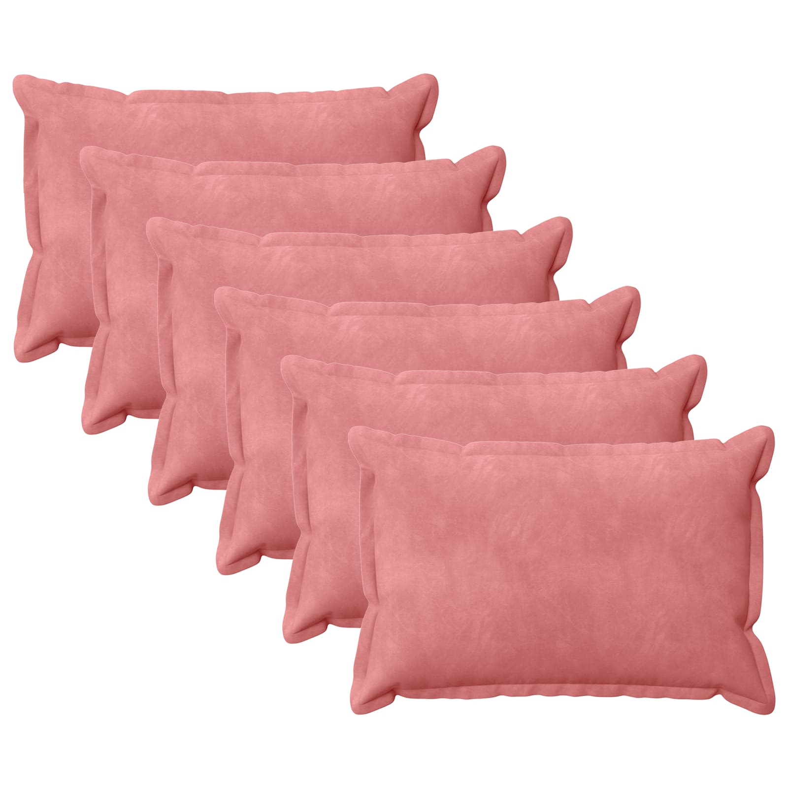Kussensloop 6 pcs HOUTEN Roze 50 x 70 cm Fluweel image 1