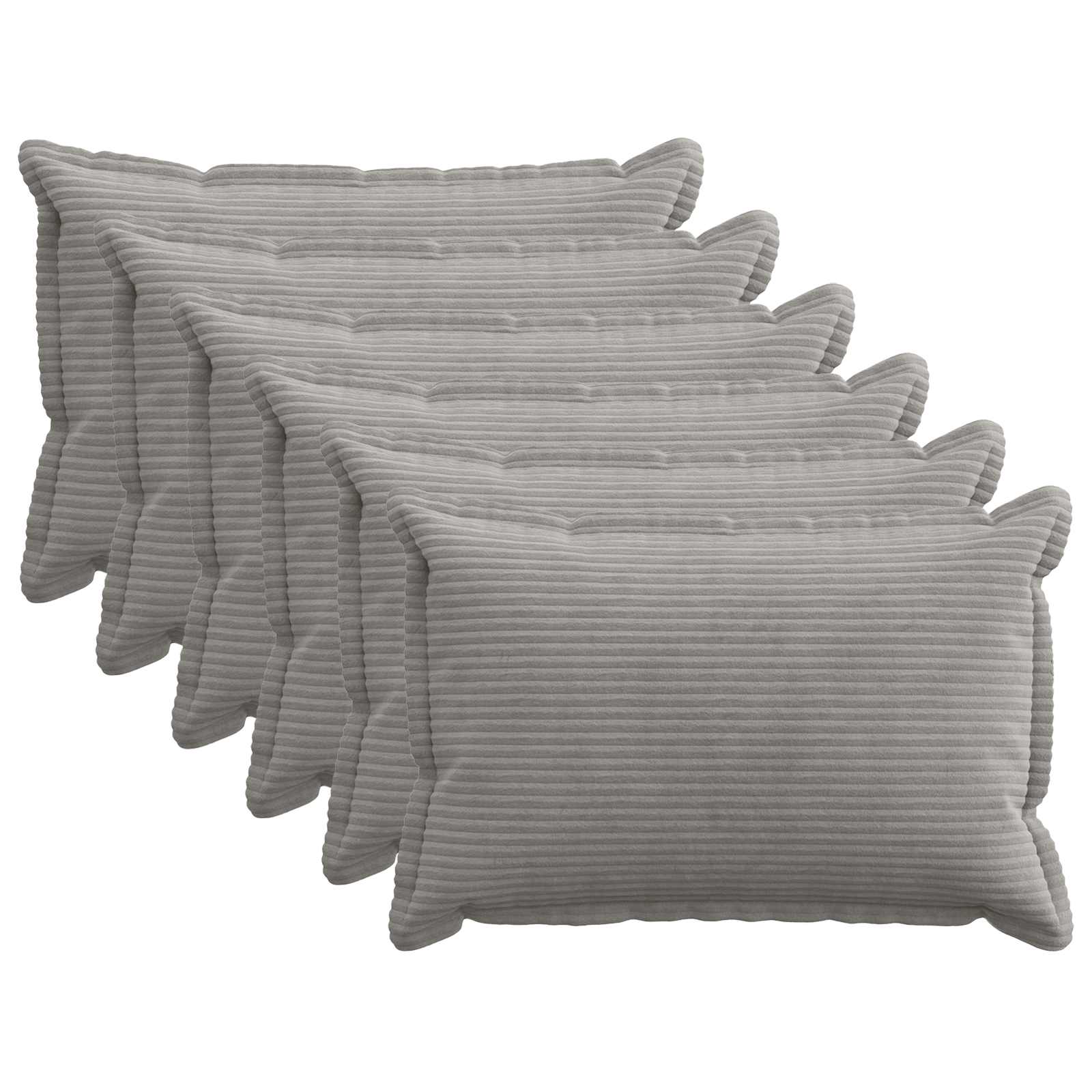 Kussensloop 6 st HOUTEN Lichtgrijs 50 x 70 cm corduroy image 1