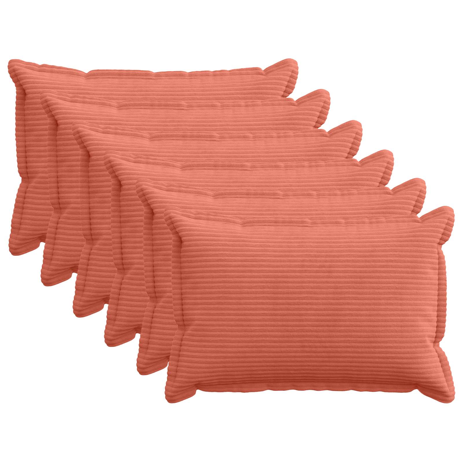 Kussensloop 6 st HOUTEN Rood-oranje 50 x 70 cm corduroy image 1