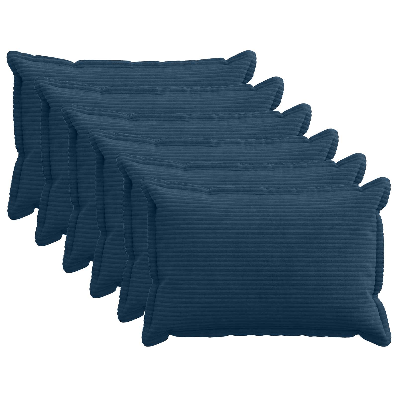 Kussensloop 6 st HOUTEN Marineblauw 50 x 70 cm corduroy image 1