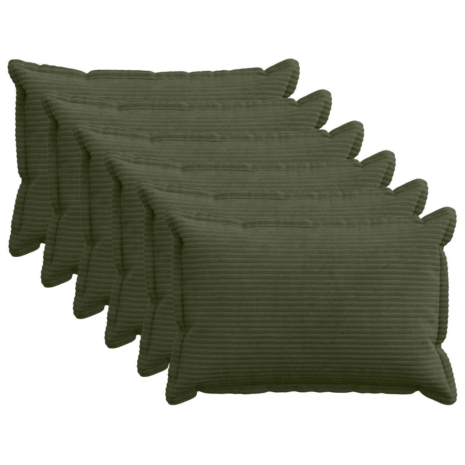 Kussensloop 6 st HOUTEN Groen 50 x 70 cm corduroy image 1