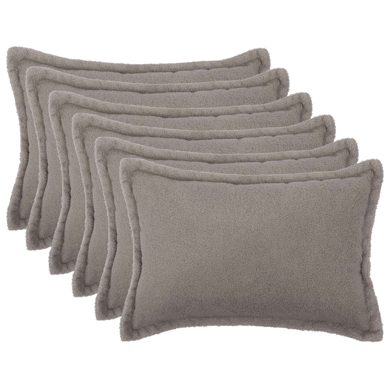Kussensloop 6 pcs HOUTEN Lichtgrijs 50 x 70 cm Bouclé image 1
