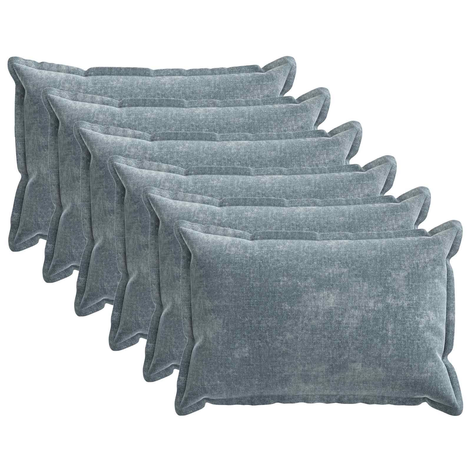 Kussensloop 6 st HOUTEN Lichtblauw 50 x 70 cm Chenille Stof image 1