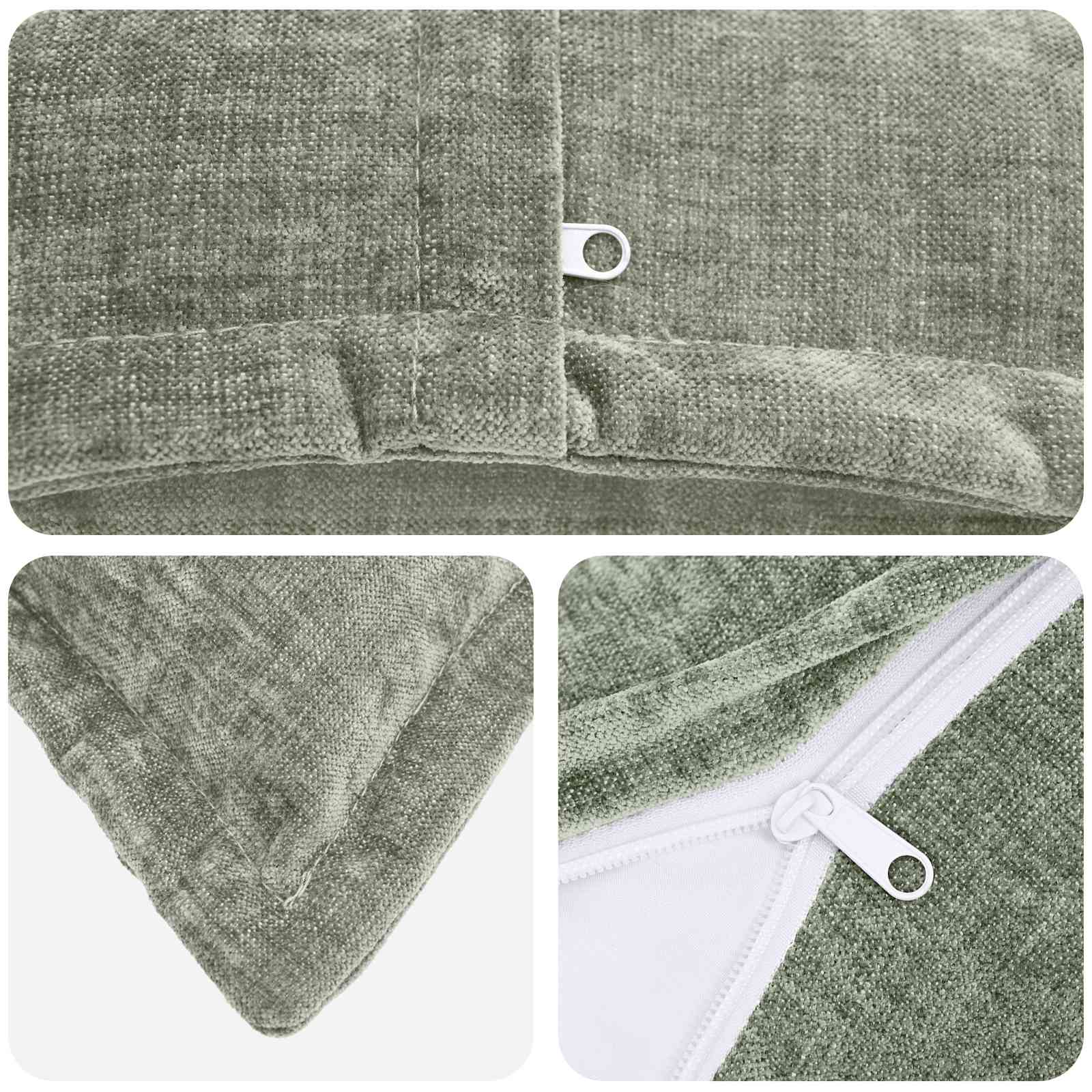 Kussensloop 2 st HOUTEN Groen 50 x 70 cm Chenille Stof image 5