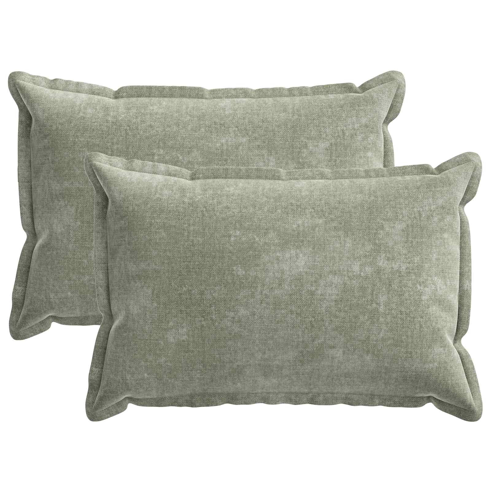 Kussensloop 2 st HOUTEN Groen 50 x 70 cm Chenille Stof image 2