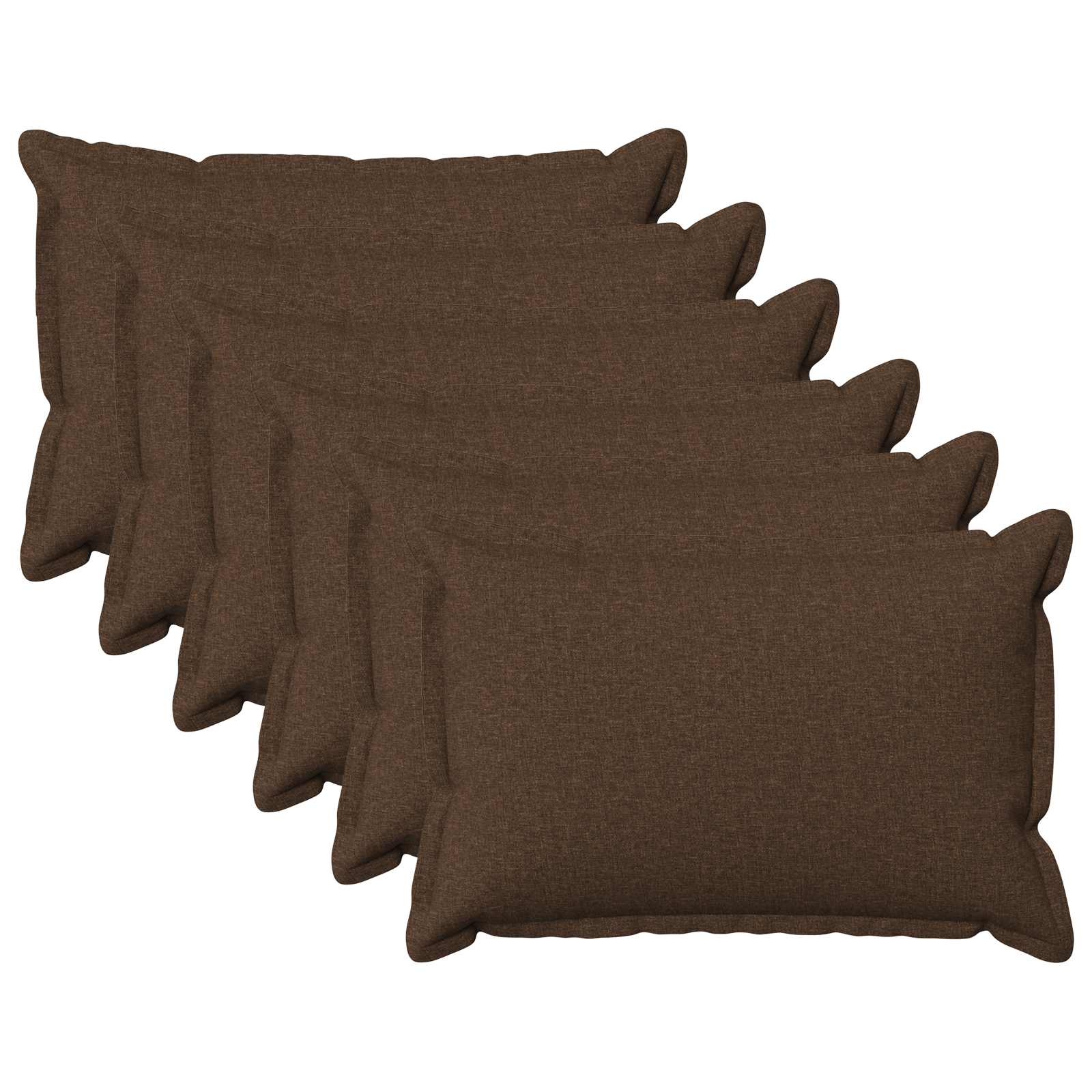 Kussensloop 6 pcs HOUTEN Bruin 50 x 75 cm Faux Linnen image 1