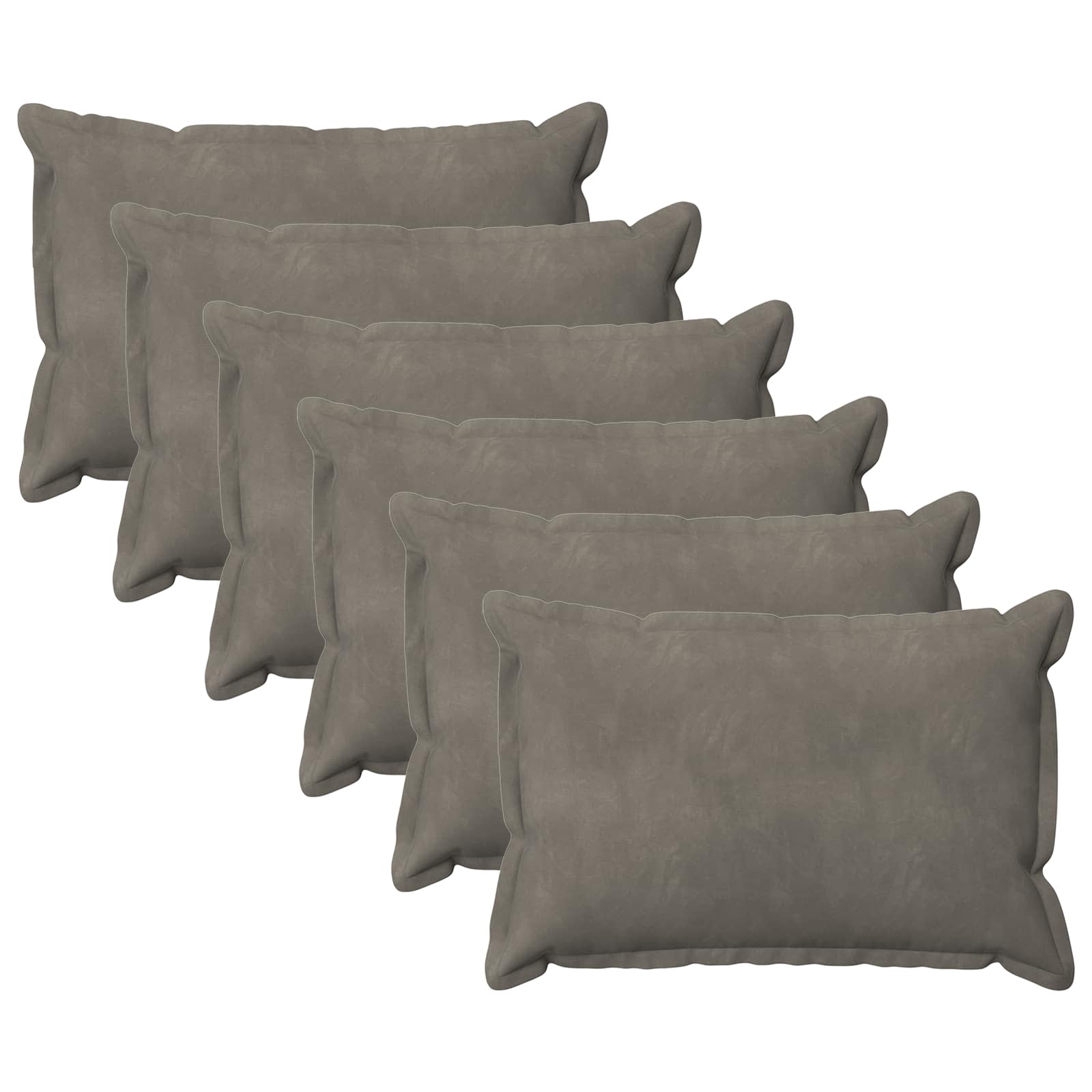 Kussensloop 6 pcs HOUTEN Lichtgrijs 50 x 75 cm Fluweel image 1