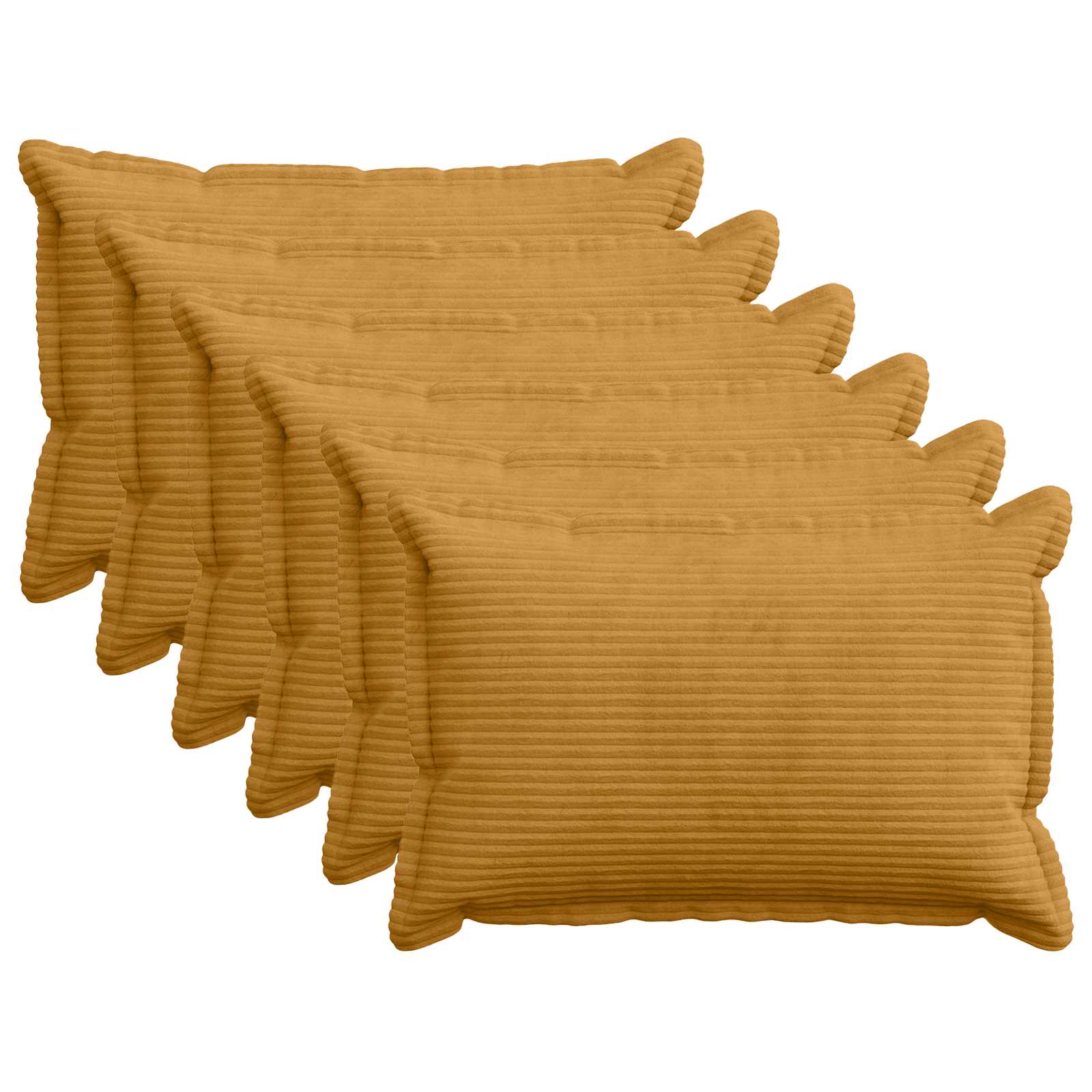 Kussensloop 6 st HOUTEN Geel 50 x 75 cm corduroy image 1
