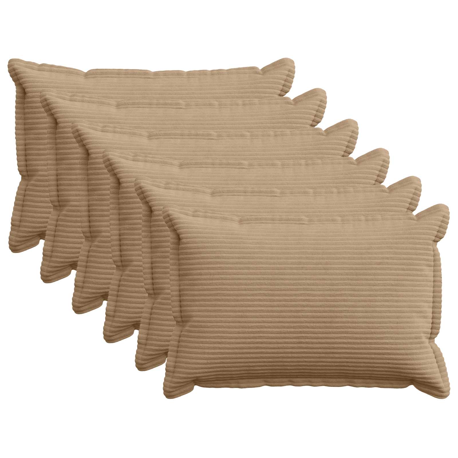 Kussensloop 6 st HOUTEN Bruin 50 x 75 cm corduroy image 1