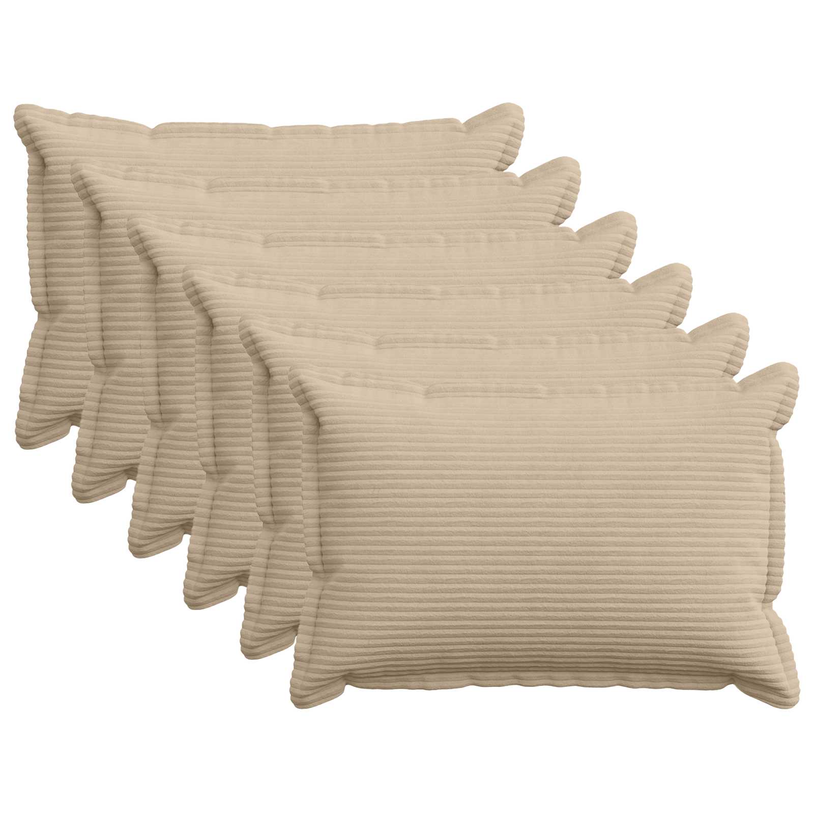 Kussensloop 6 st HOUTEN Taupe 50 x 75 cm corduroy image 1
