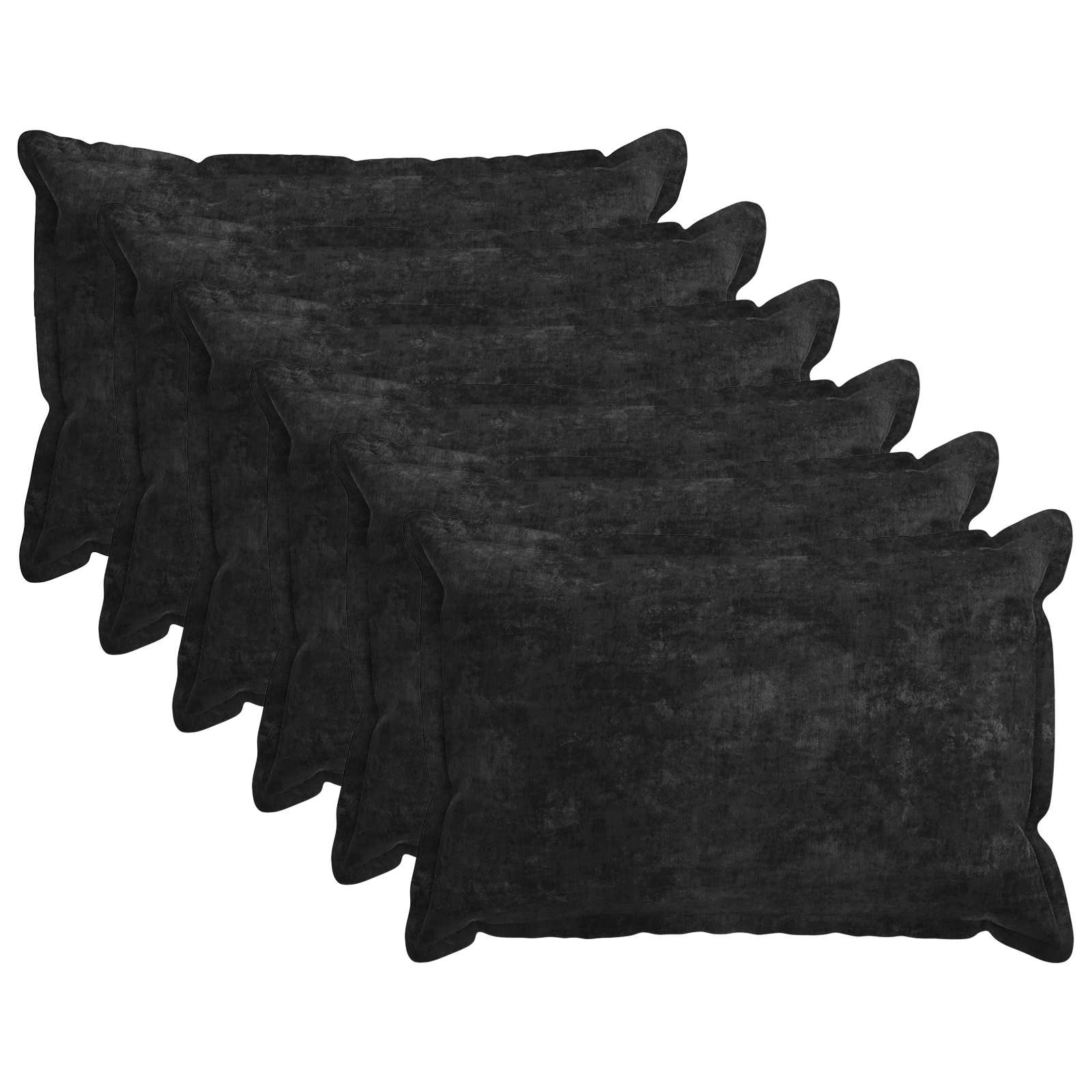 Kussensloop 6 st HOUTEN Antraciet 50 x 75 cm Chenille Stof image 2