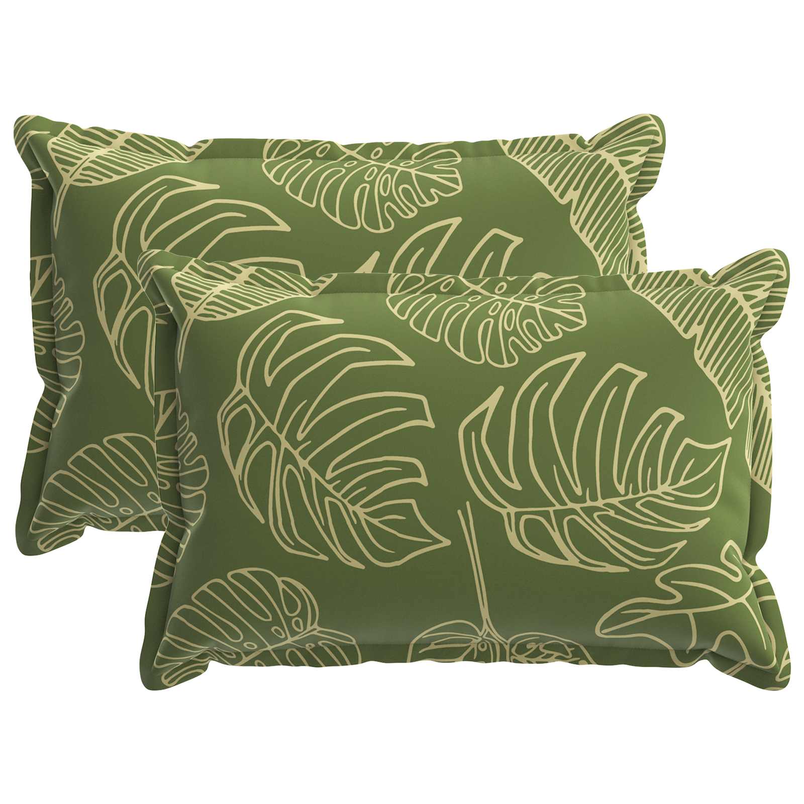 Kussensloop 2 st HOUTEN Bladontwerp 50 x 75 cm Polyester image 1