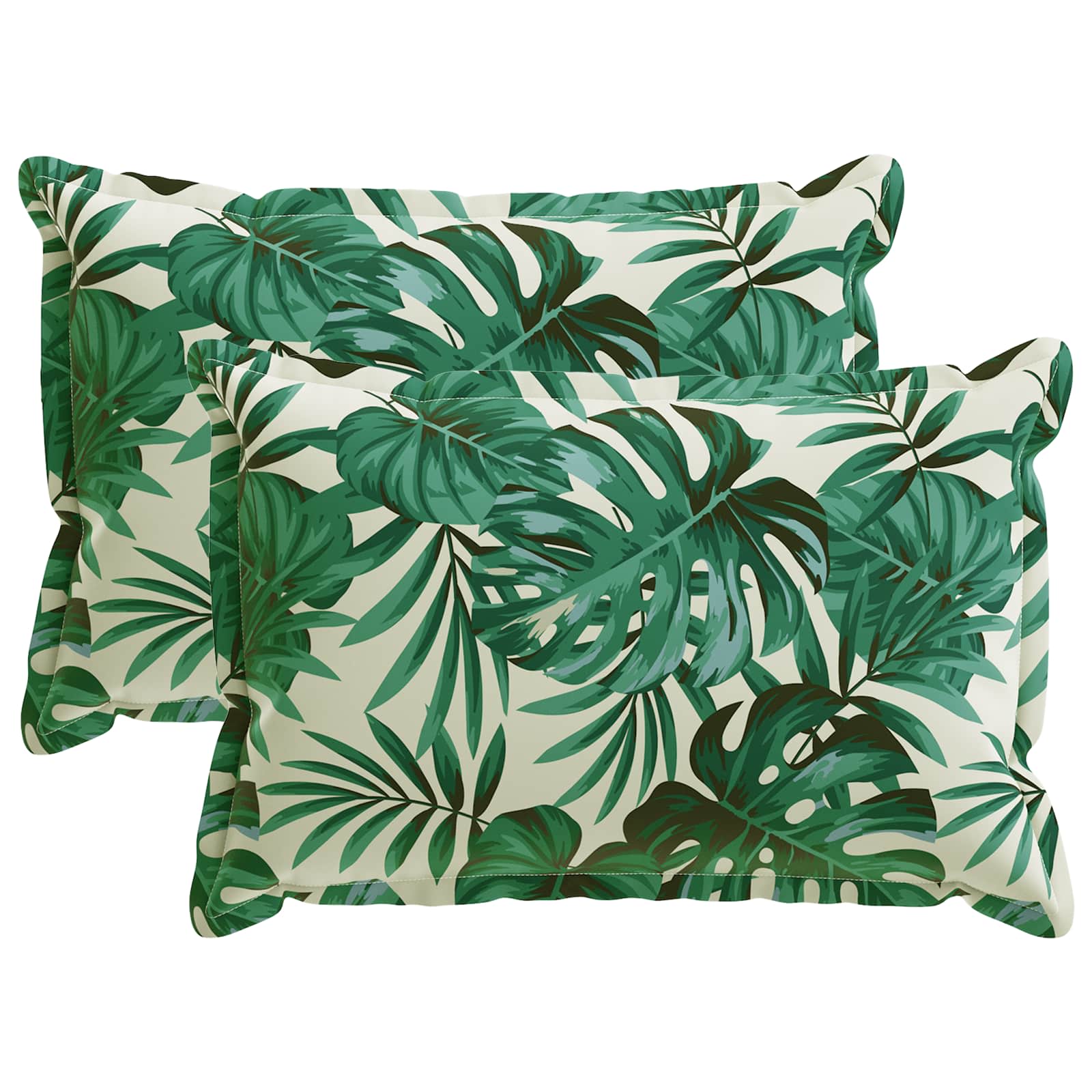 Kussensloop 2 st HOUTEN Bladpatroon 50 x 75 cm Polyester image 1