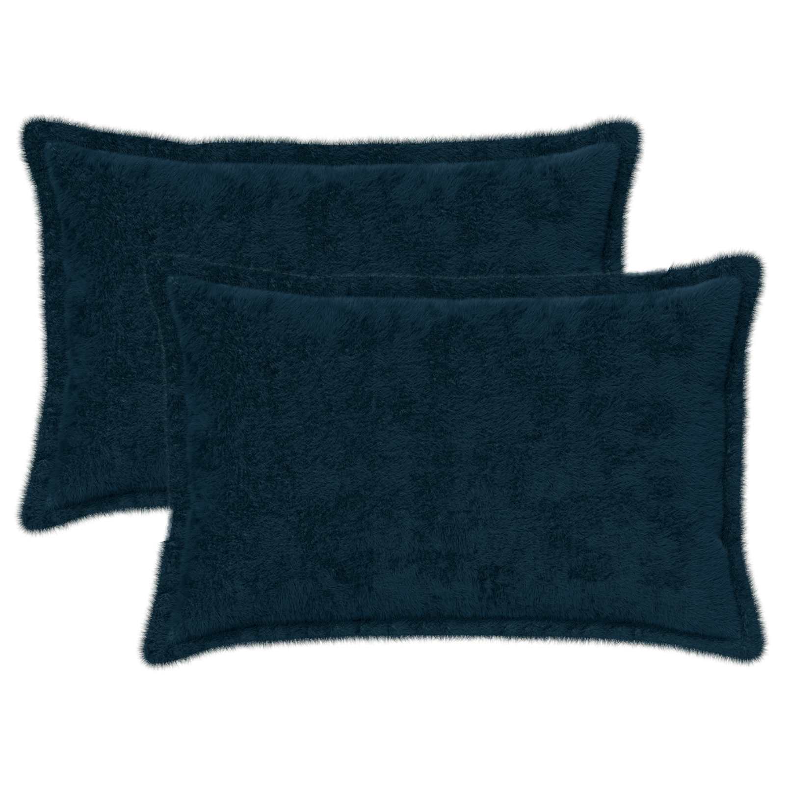 Kussensloop 2 st HOUTEN Marineblauw 50 x 75 cm Nep Konijnenbont image 1