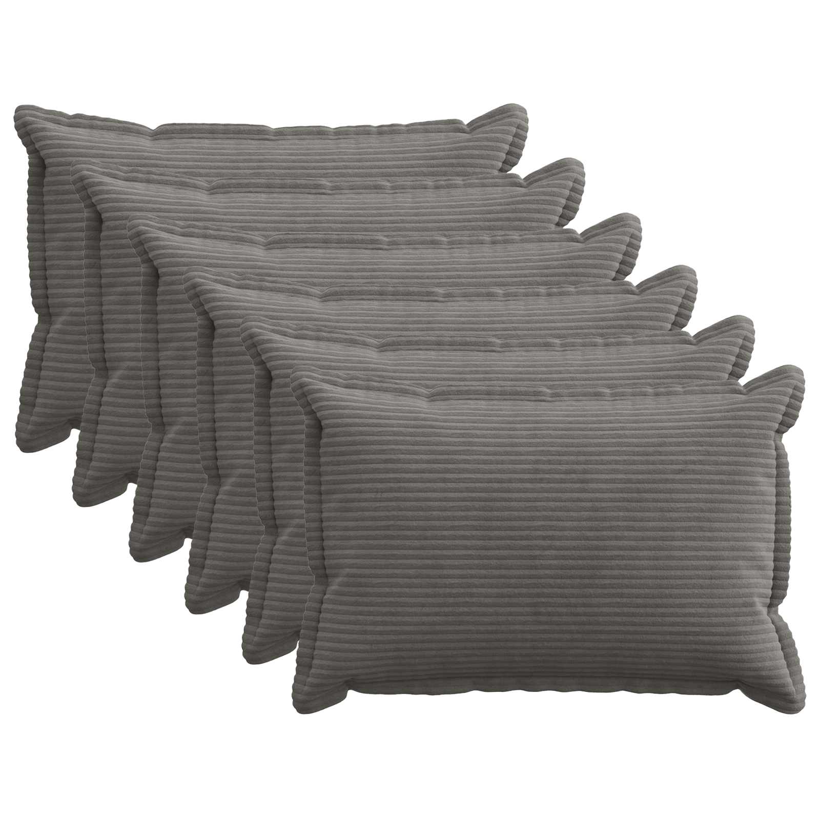 Kussensloop 6 st HOUTEN Donkergrijs 50 x 80 cm corduroy image 1