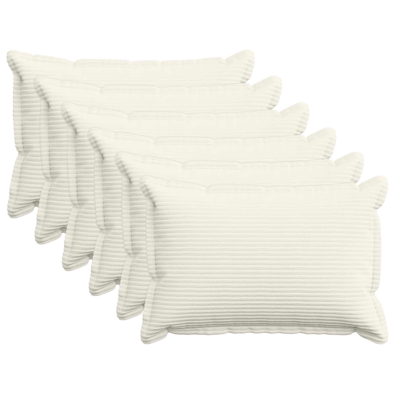 Kussensloop 6 st HOUTEN Crèmekleurig 50 x 80 cm corduroy image 1