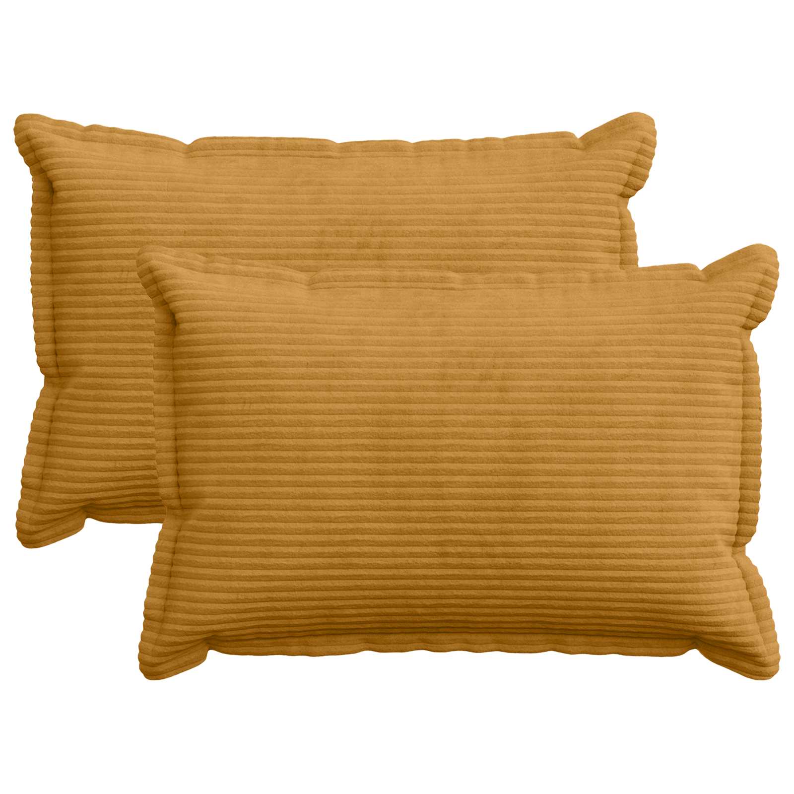 Kussensloop 2 st HOUTEN Geel 50 x 80 cm corduroy image 1