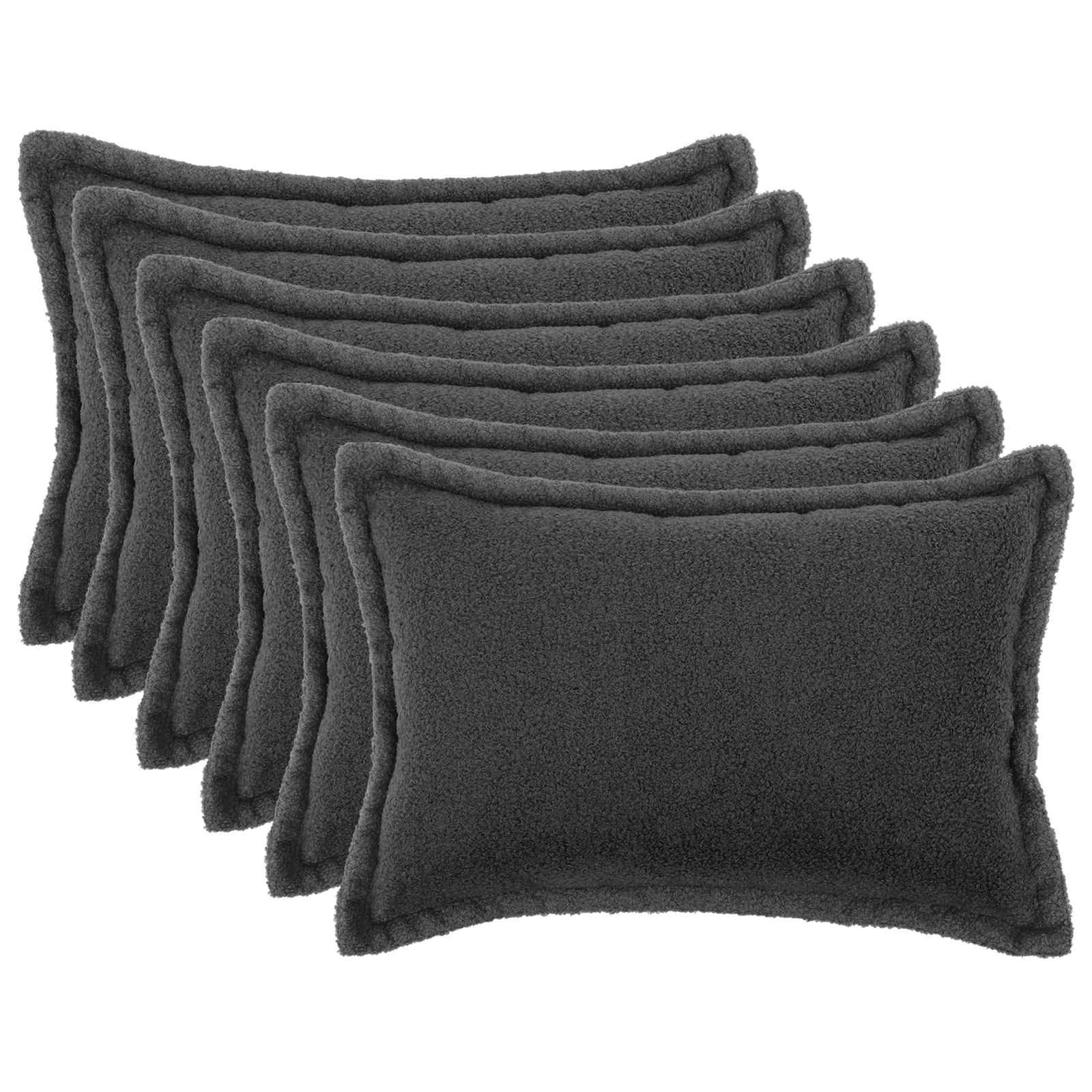 Kussensloop 6 pcs HOUTEN Donkergrijs 50 x 80 cm Bouclé image 1