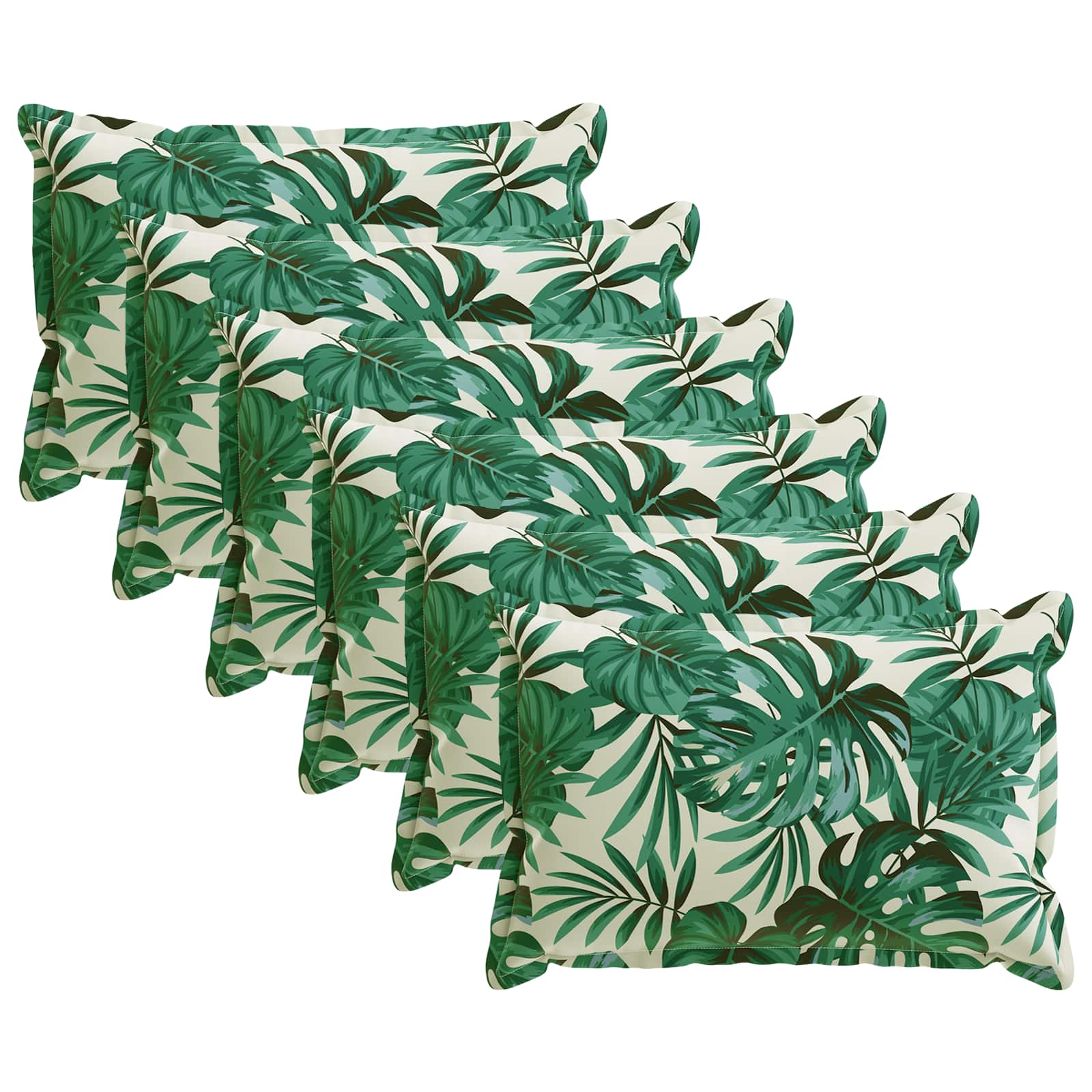 Kussensloop 6 st HOUTEN Bladpatroon 50 x 80 cm Polyester image 1