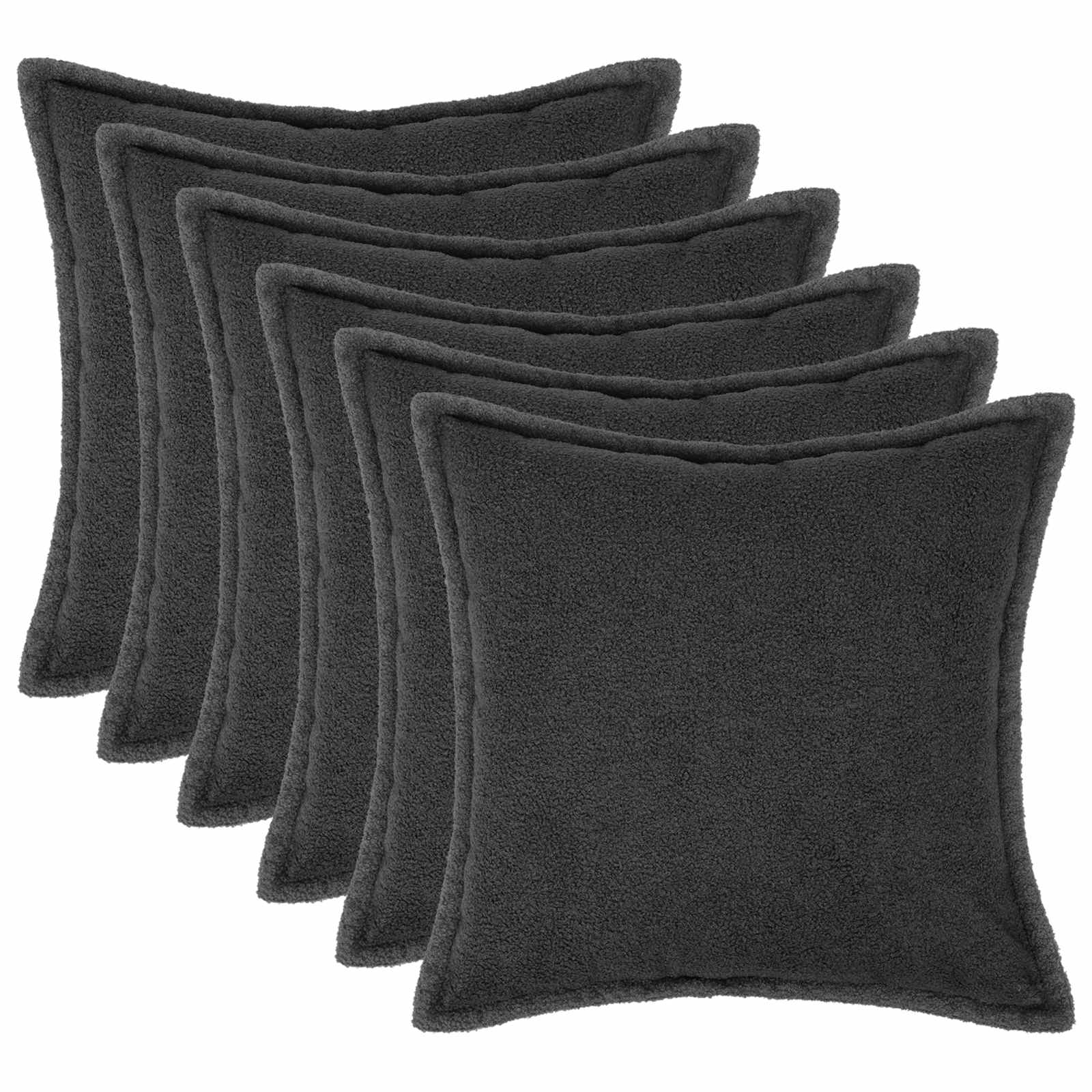 Kussensloop 6 pcs HOUTEN Donkergrijs 55 x 55 cm Bouclé image 1