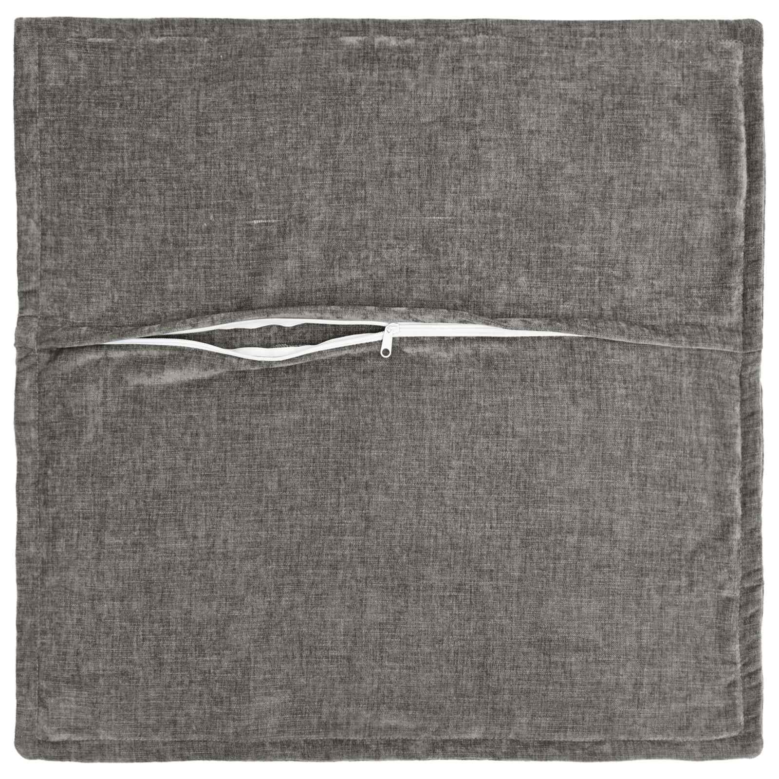 Kussensloop 2 st HOUTEN Donkergrijs 55 x 55 cm Chenille Stof image 4