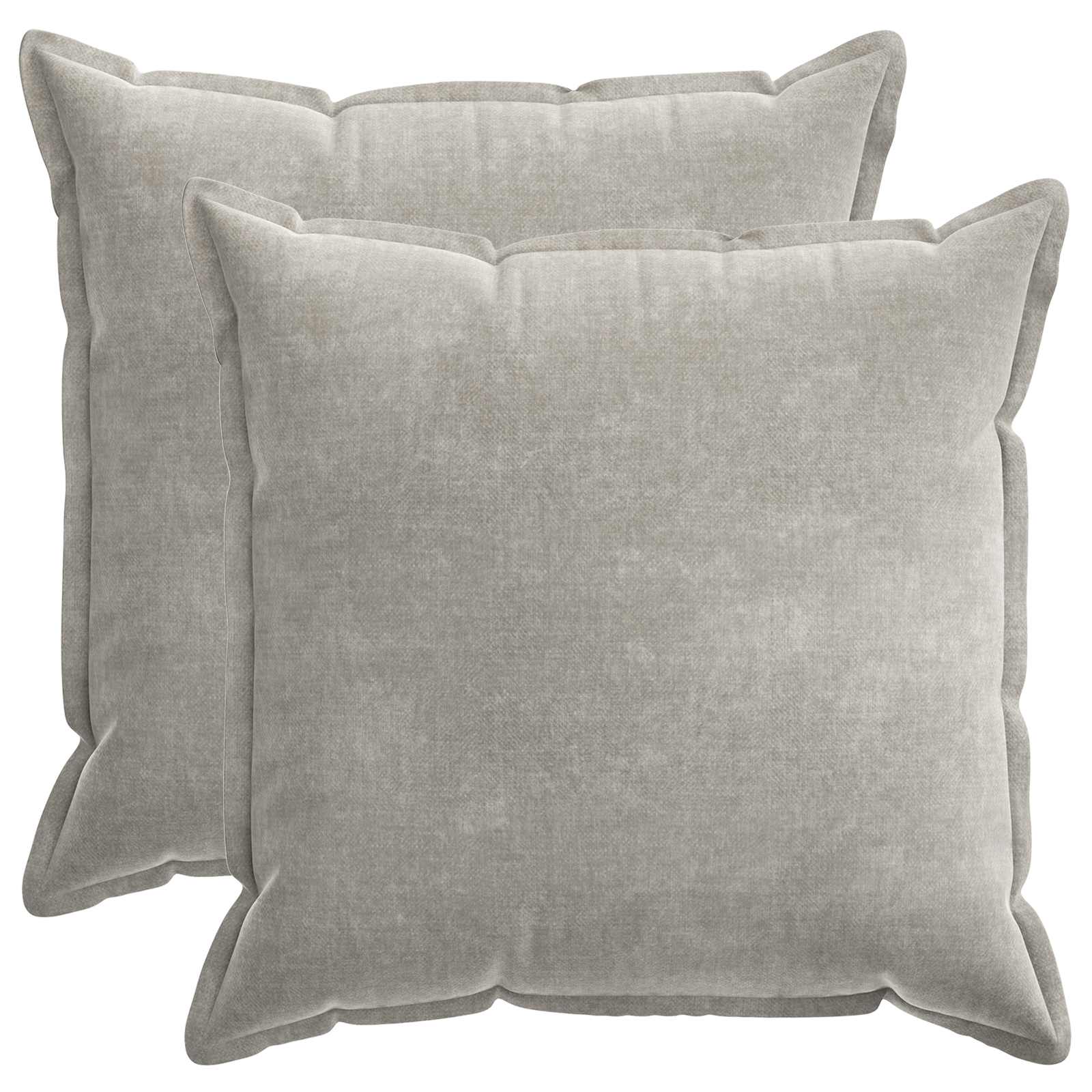 Kussensloop 2 st HOUTEN Lichtgrijs 55 x 55 cm Chenille Stof image 2