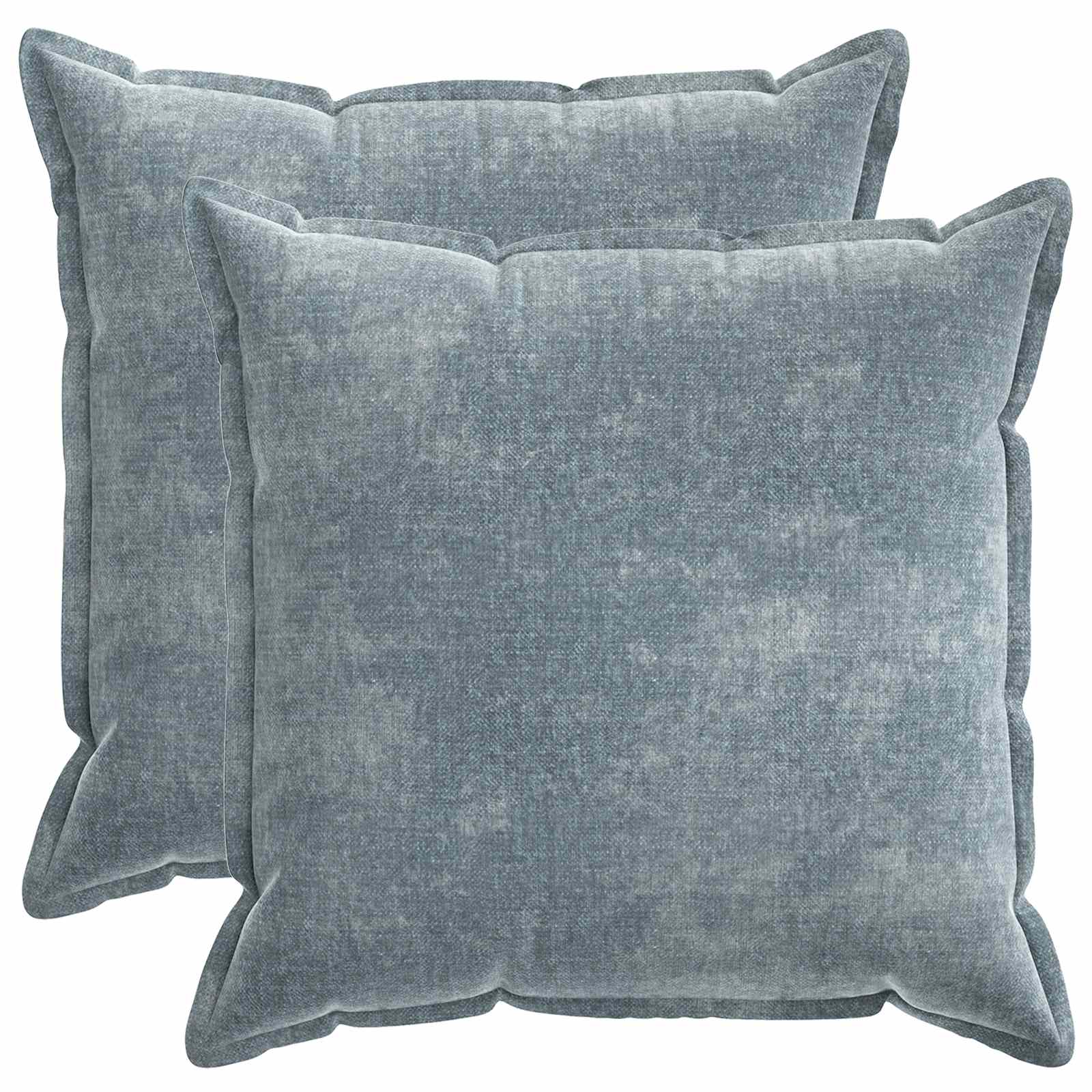 Kussensloop 2 st HOUTEN Lichtblauw 55 x 55 cm Chenille Stof image 2