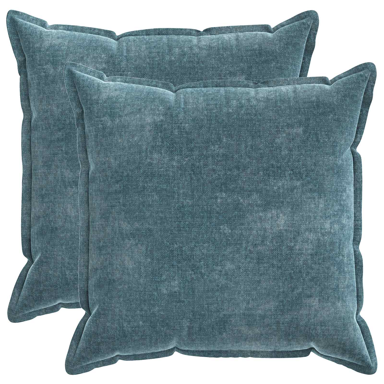 Kussensloop 2 st HOUTEN Blauw 55 x 55 cm Chenille Stof image 2